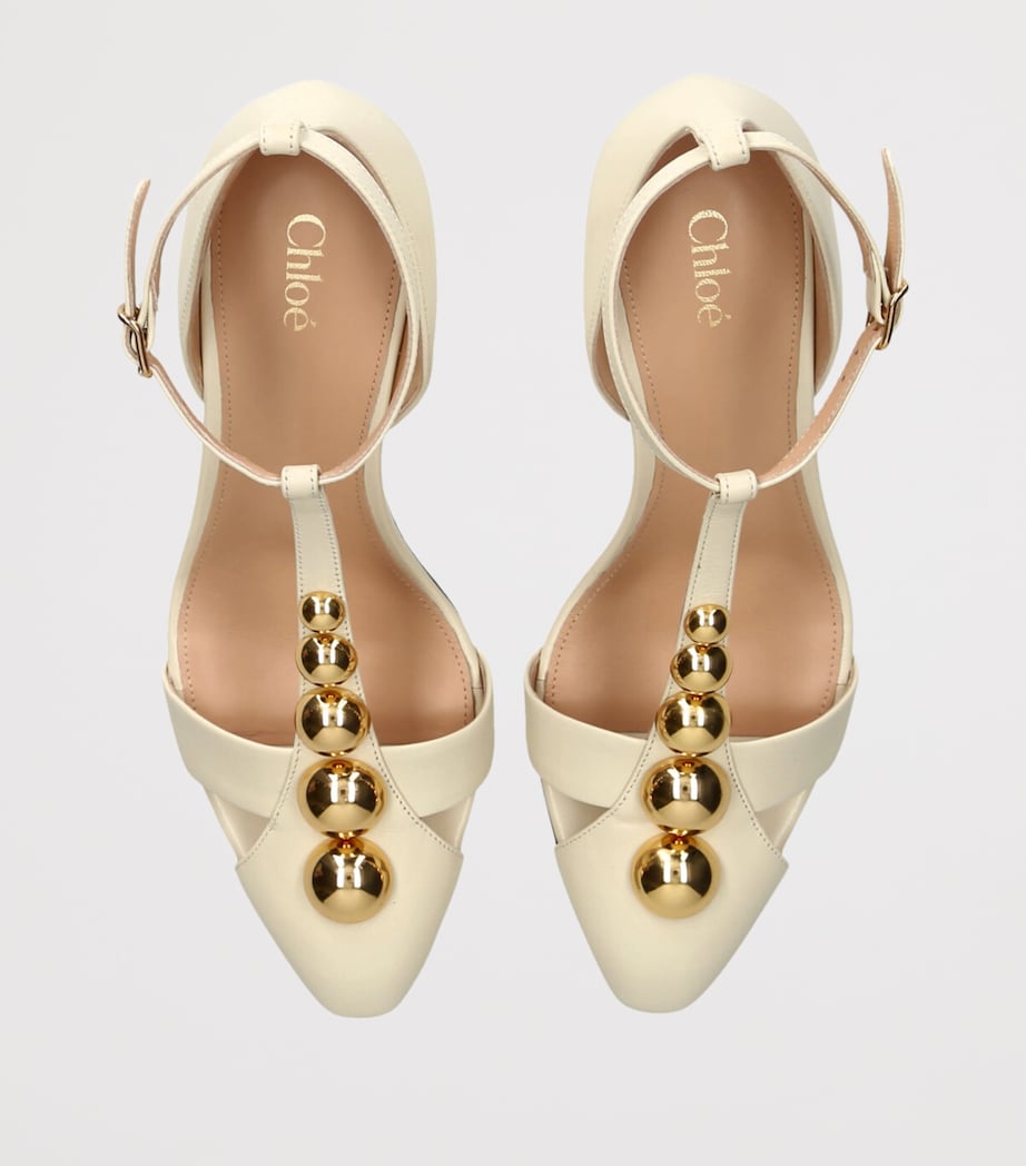 Leather Cleia Heeled Sandals 70 WHITE Image 4