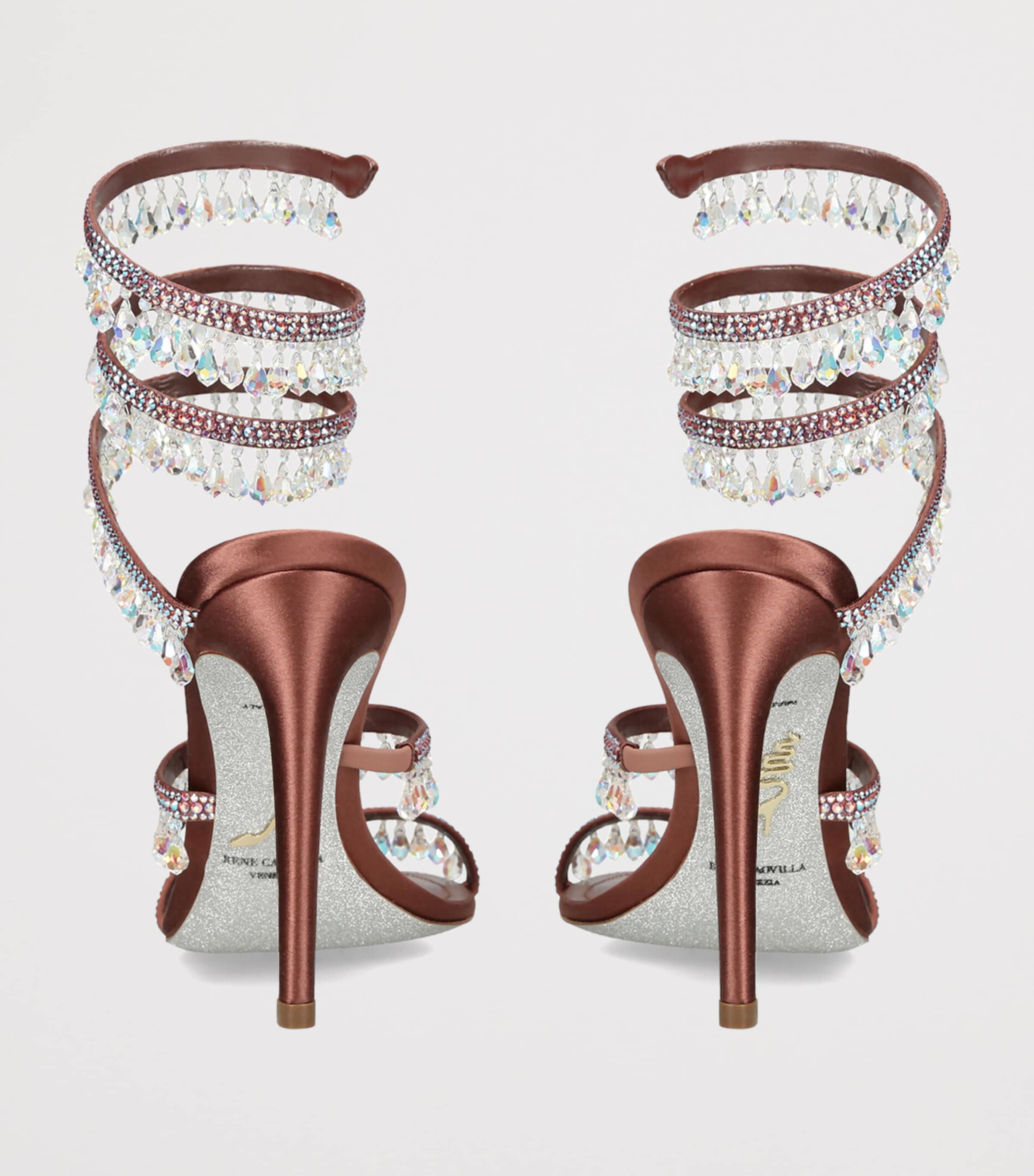 René Caovilla Embellished Chandelier Sandals 105 Brown/oth Image 4