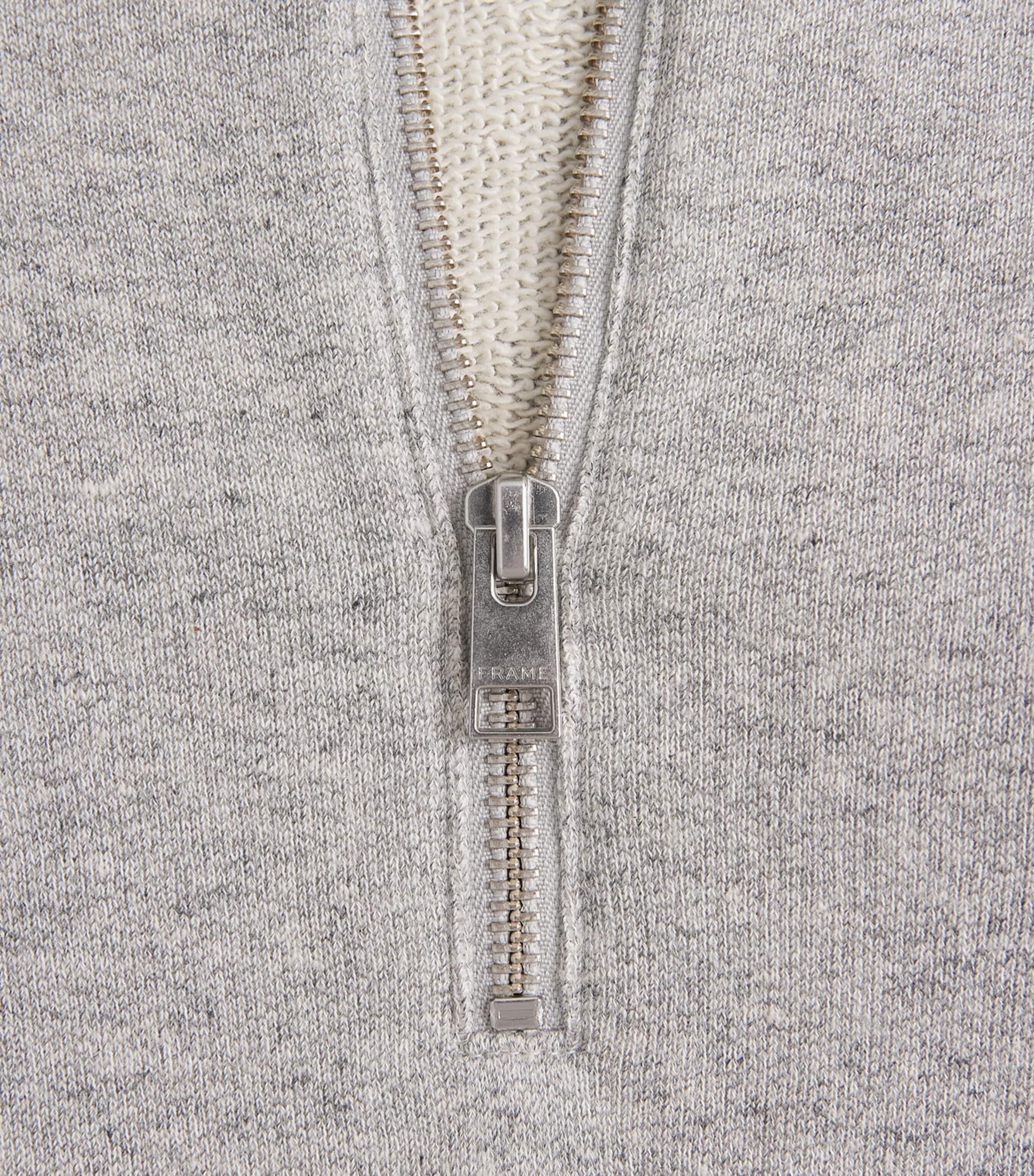 FRAME Mens Wool-Cotton Half-Zip Sweater Hgry Heather Grey Image 6