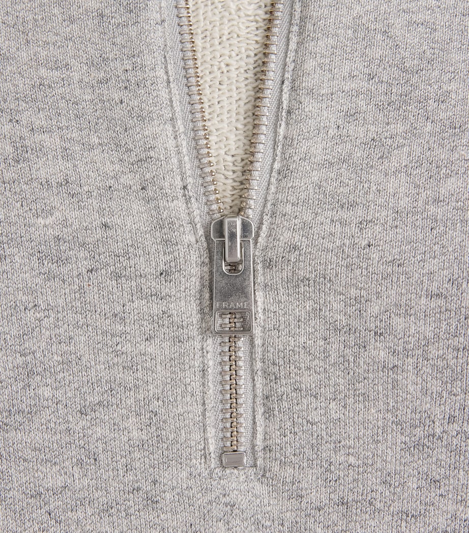 FRAME Mens Wool-Cotton Half-Zip Sweater Hgry Heather Grey Image 6