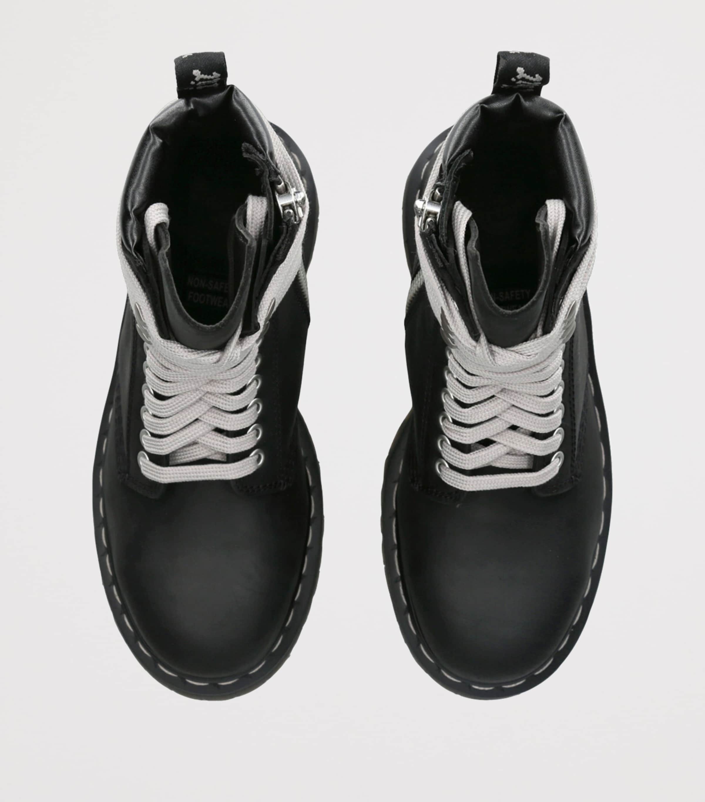 Rick Owens x Dr. Martens Leather Steel Toe Boots Black/comb Image 4