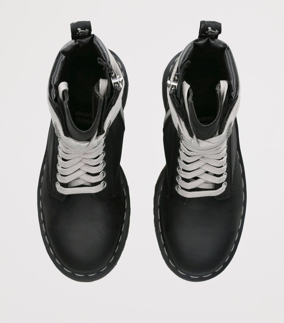 x Dr. Martens Leather Steel Toe Boots BLACK/COMB Image 4