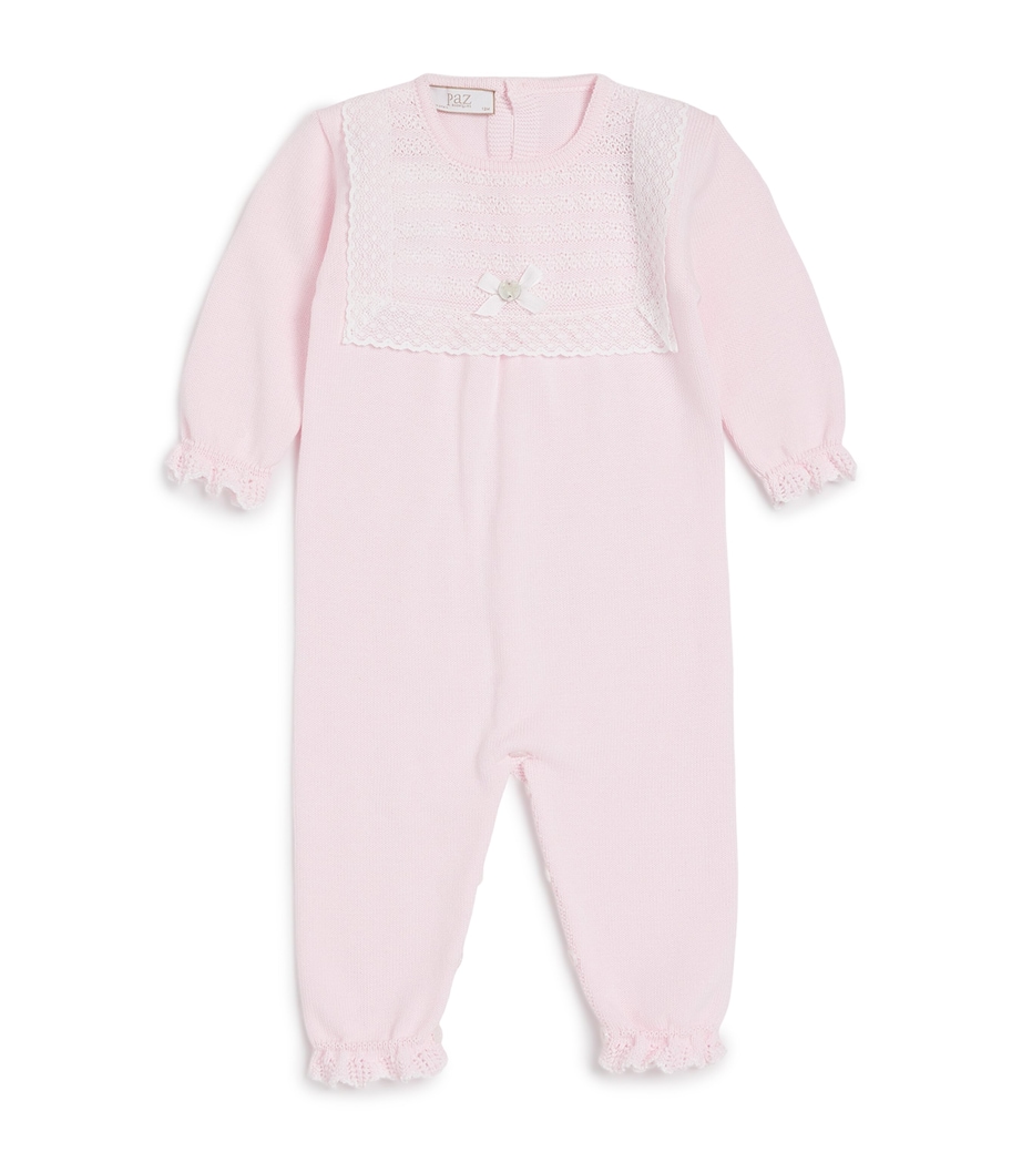 Cotton Knitted Alaia All-In-One (0-12 Months) 3701 H82 PINK/WHITE Image 1