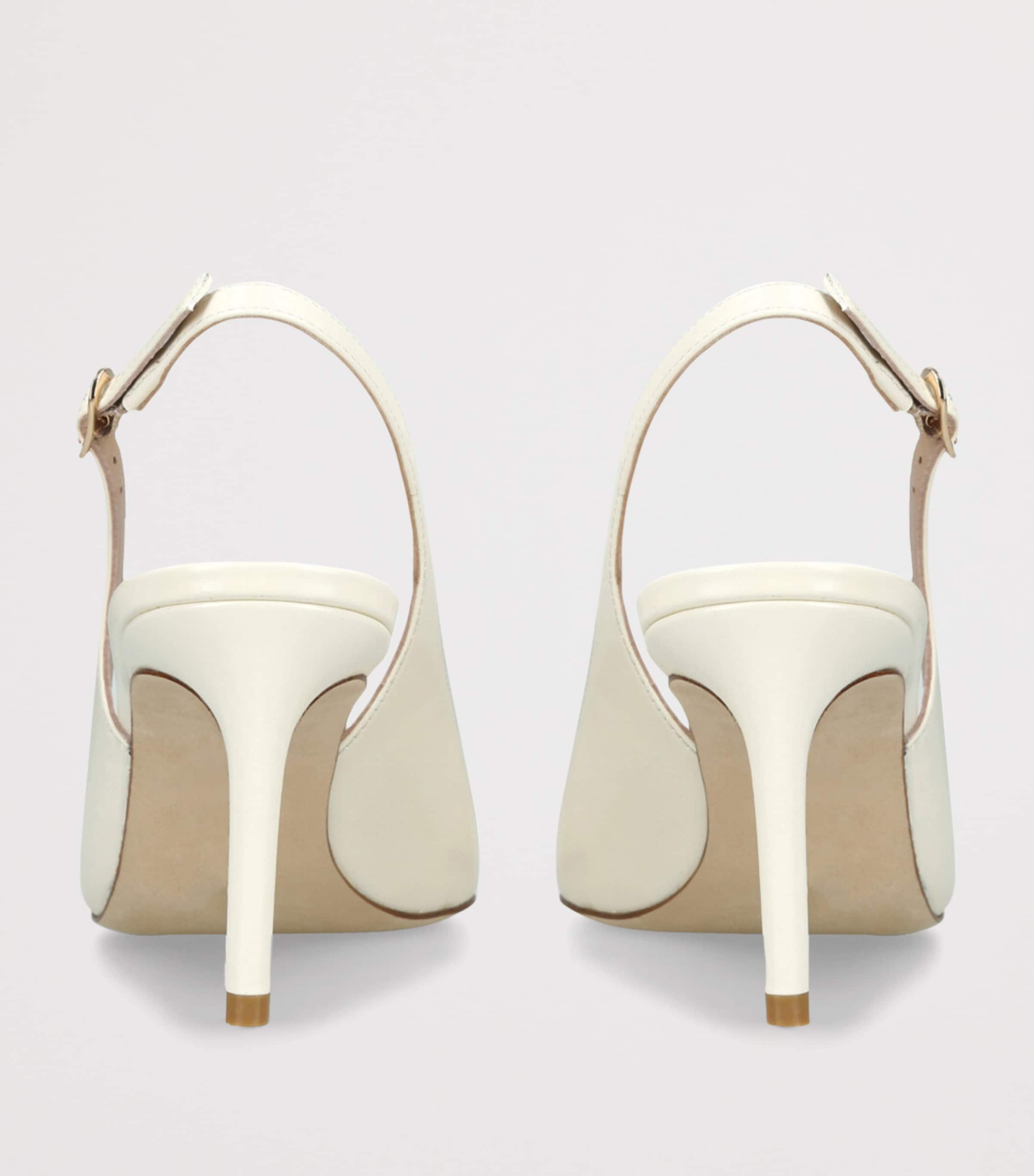 Leather Power Slingback Pumps 75 CREAM Image 2