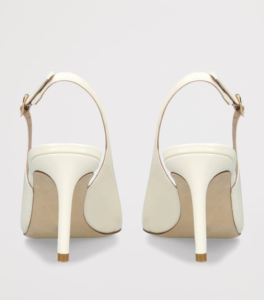 Leather Power Slingback Pumps 75 CREAM Image 2