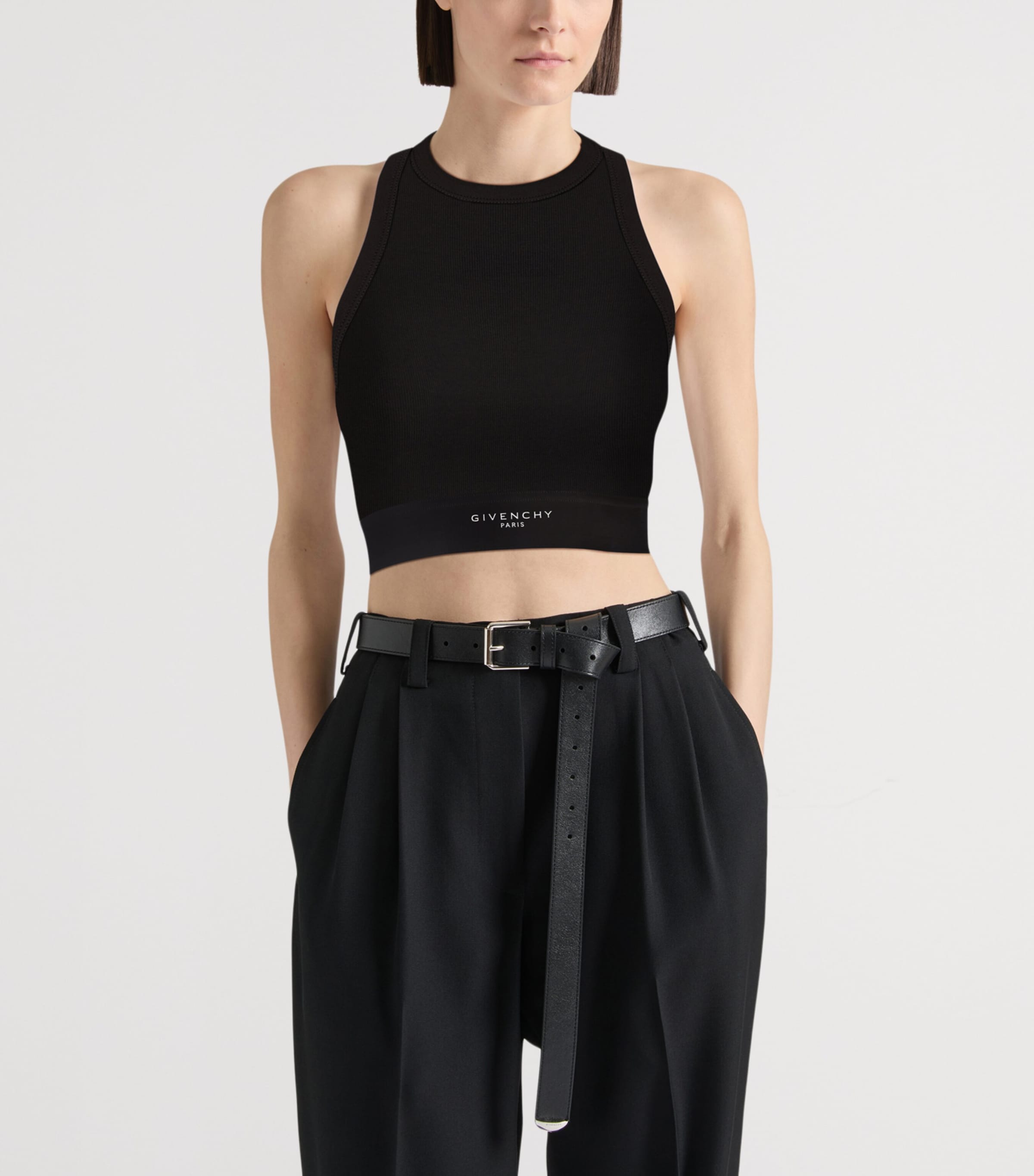 Givenchy Womens Stretch-Cotton Crop Top Image 2