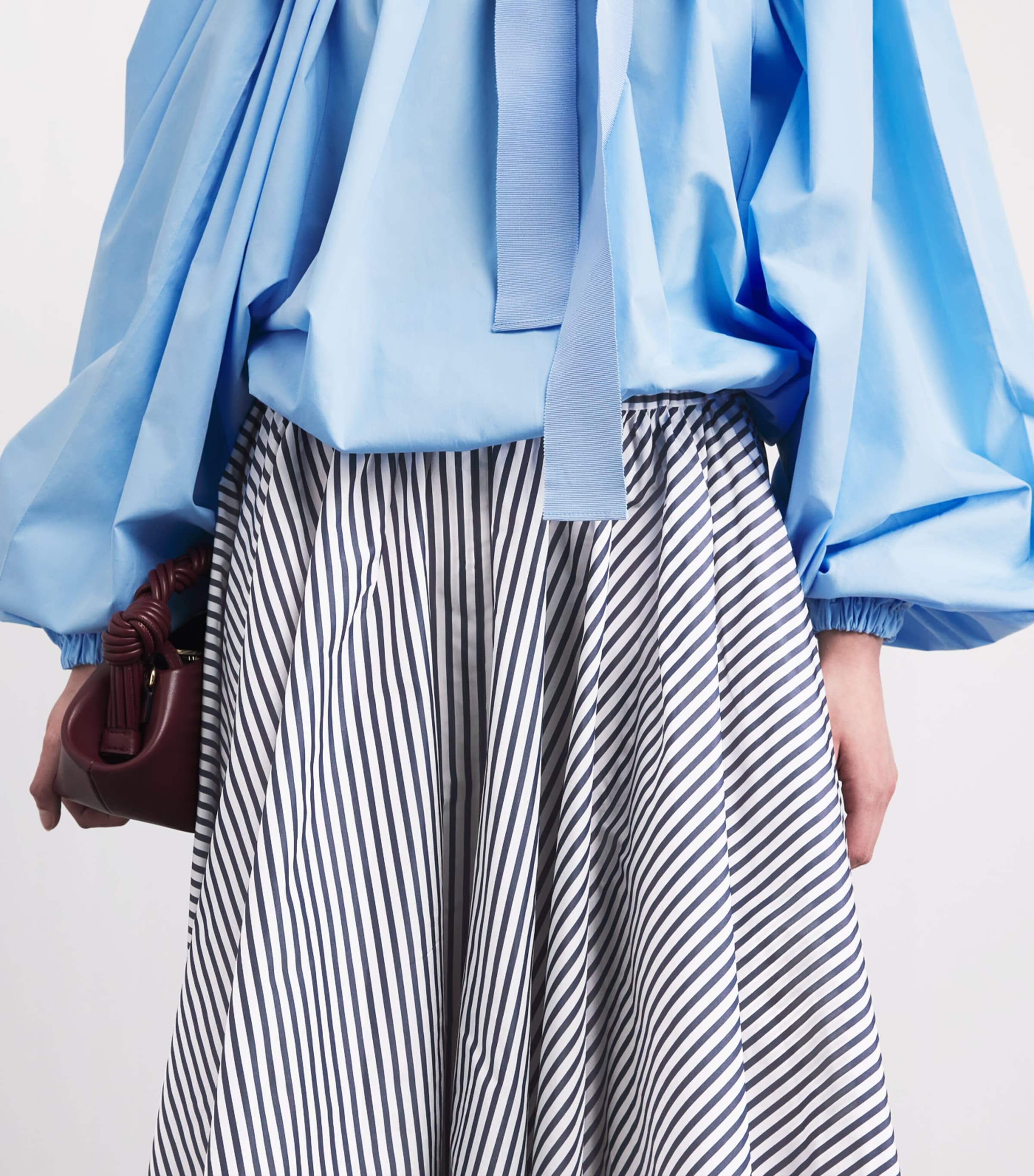 Patou Womens Stripe Midi Skirt Offshore Stripe Image 3