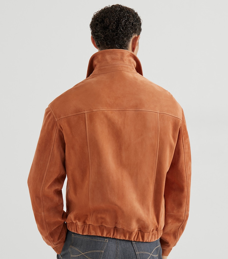 Brunello Cucinelli Mens Suede Zip-Up Jacket Image 3