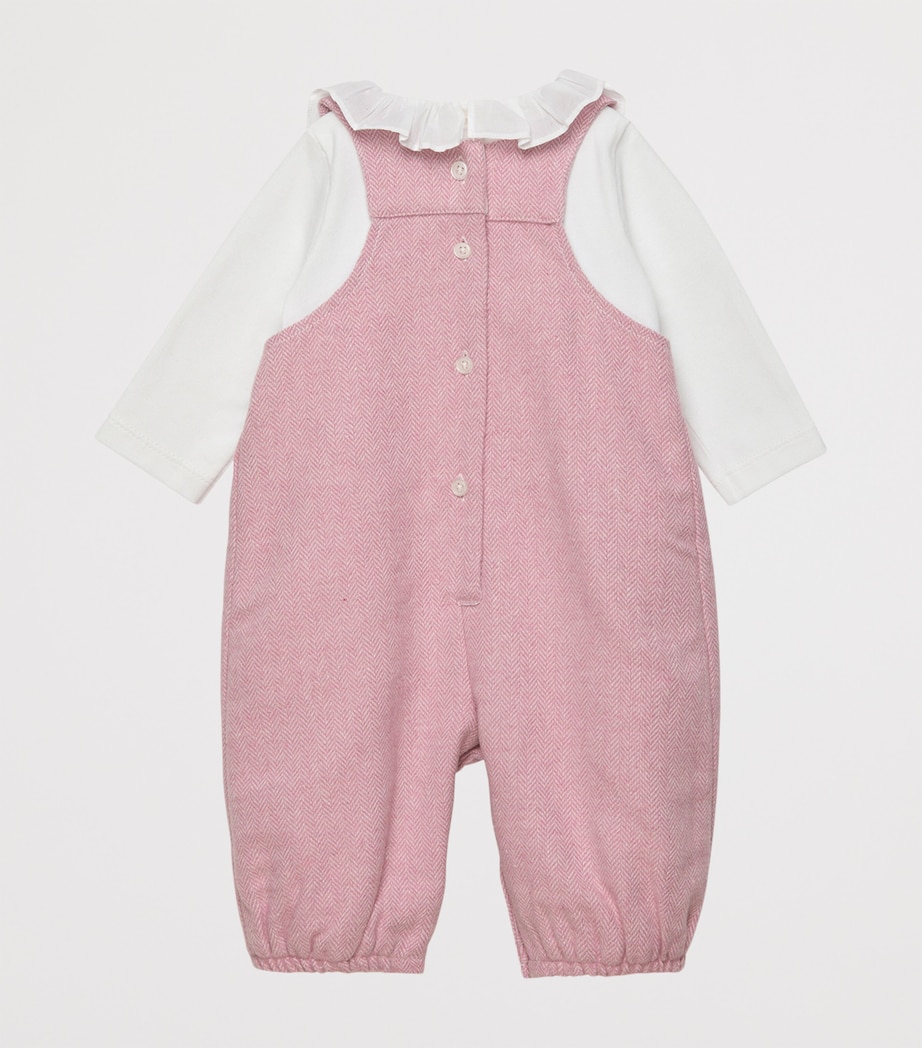 Herringbone Bunny Bodysuit (3-24 Months) PALE PINK HERRINGBON Image 2