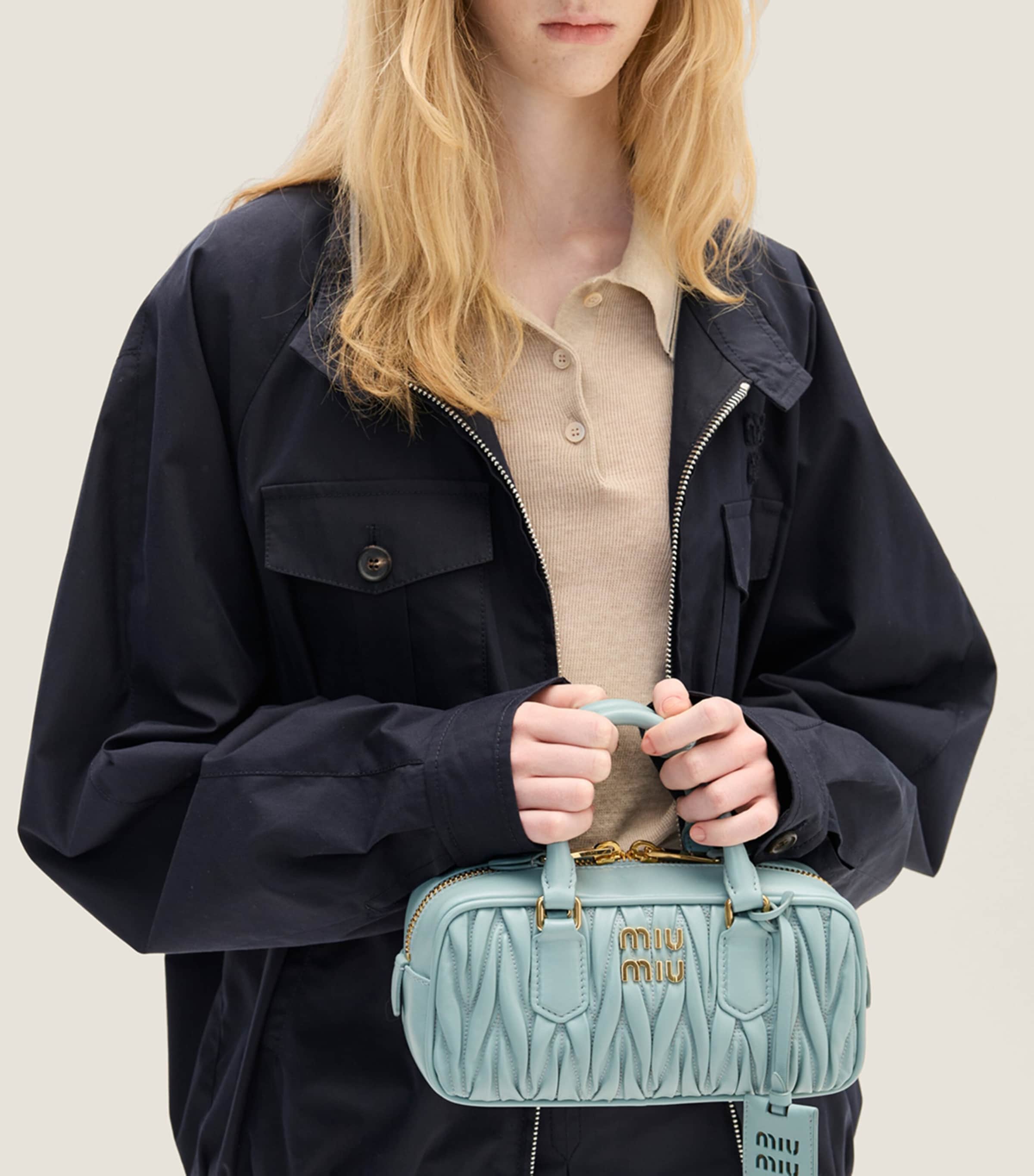 Matelassé Leather Arcadie Top-Handle Bag F0035 Image 2