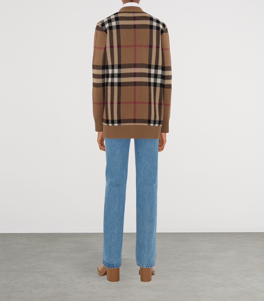 Wool-Cashmere Check Cardigan BIRCH BROWN Image 4