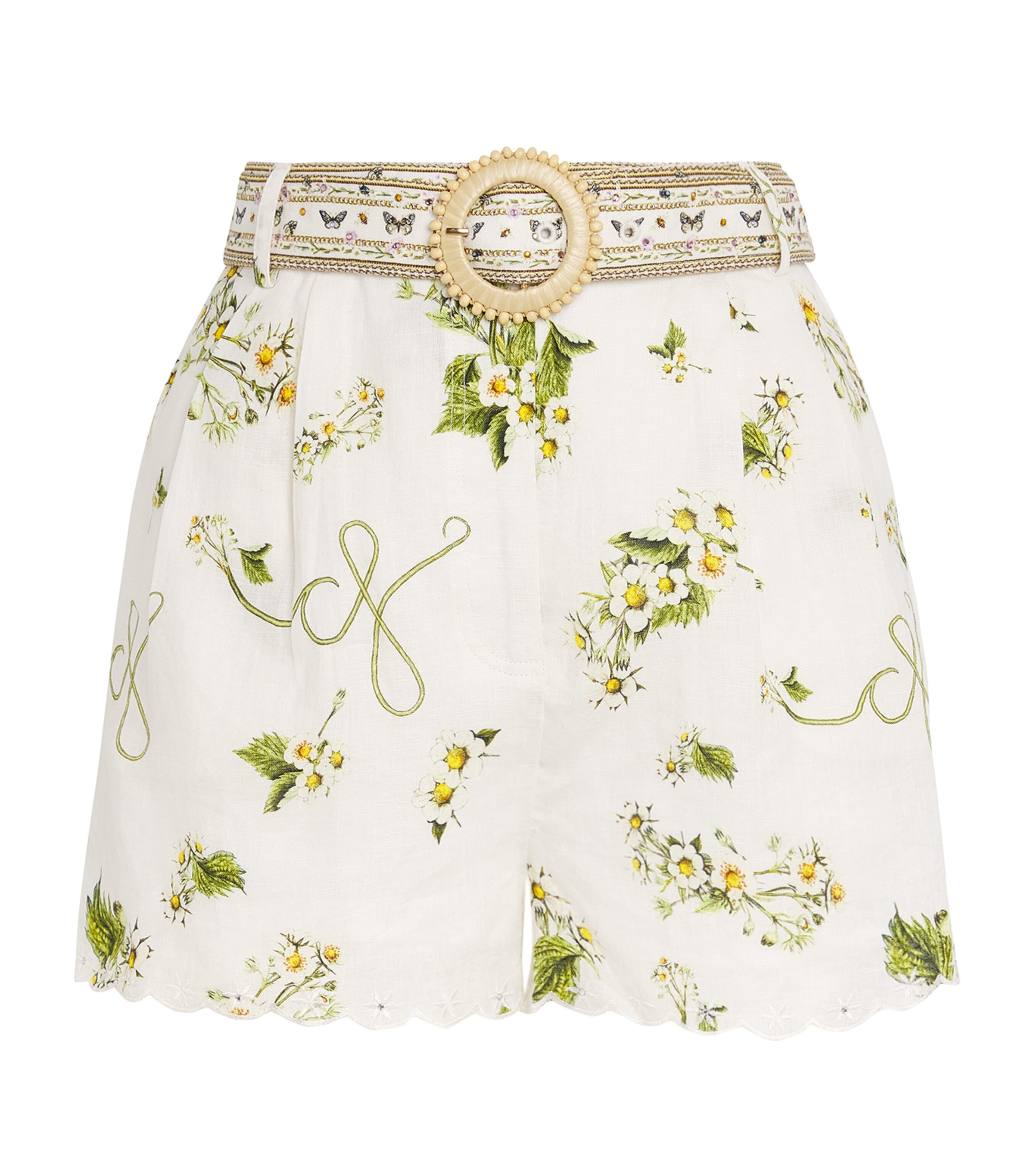 Camilla Linen Botanical Utopia Shorts In White
