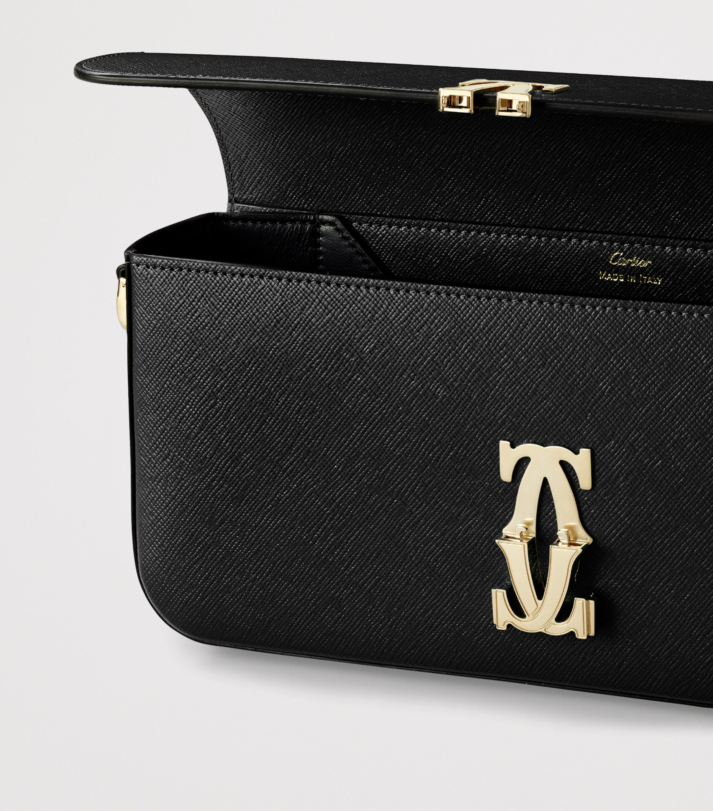 Leather C de Cartier East-West Shoulder Bag BLACK Image 5