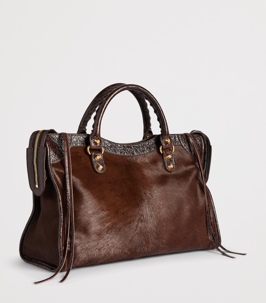 Balenciaga Medium Pony Hair Le City Top-Handle Bag Image 5