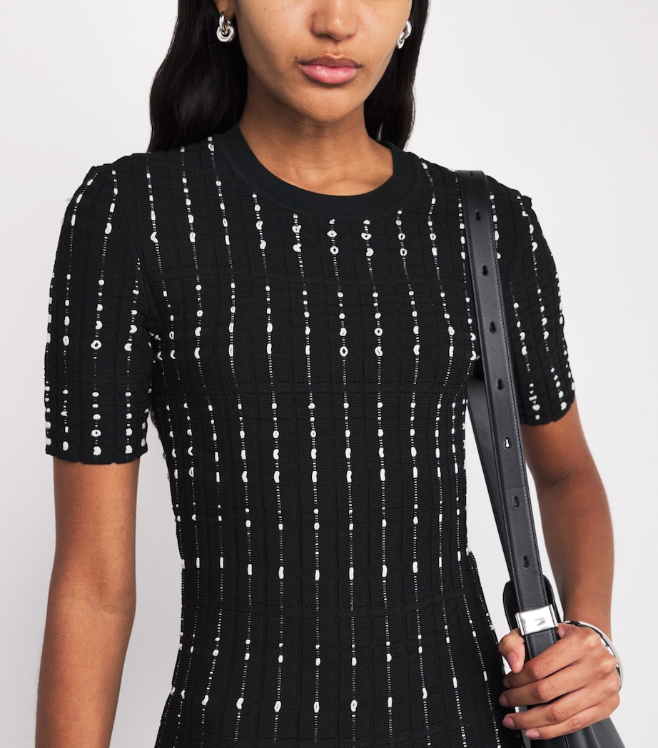 Fragmented Stripes Dress BLACK/IVORY Image 4