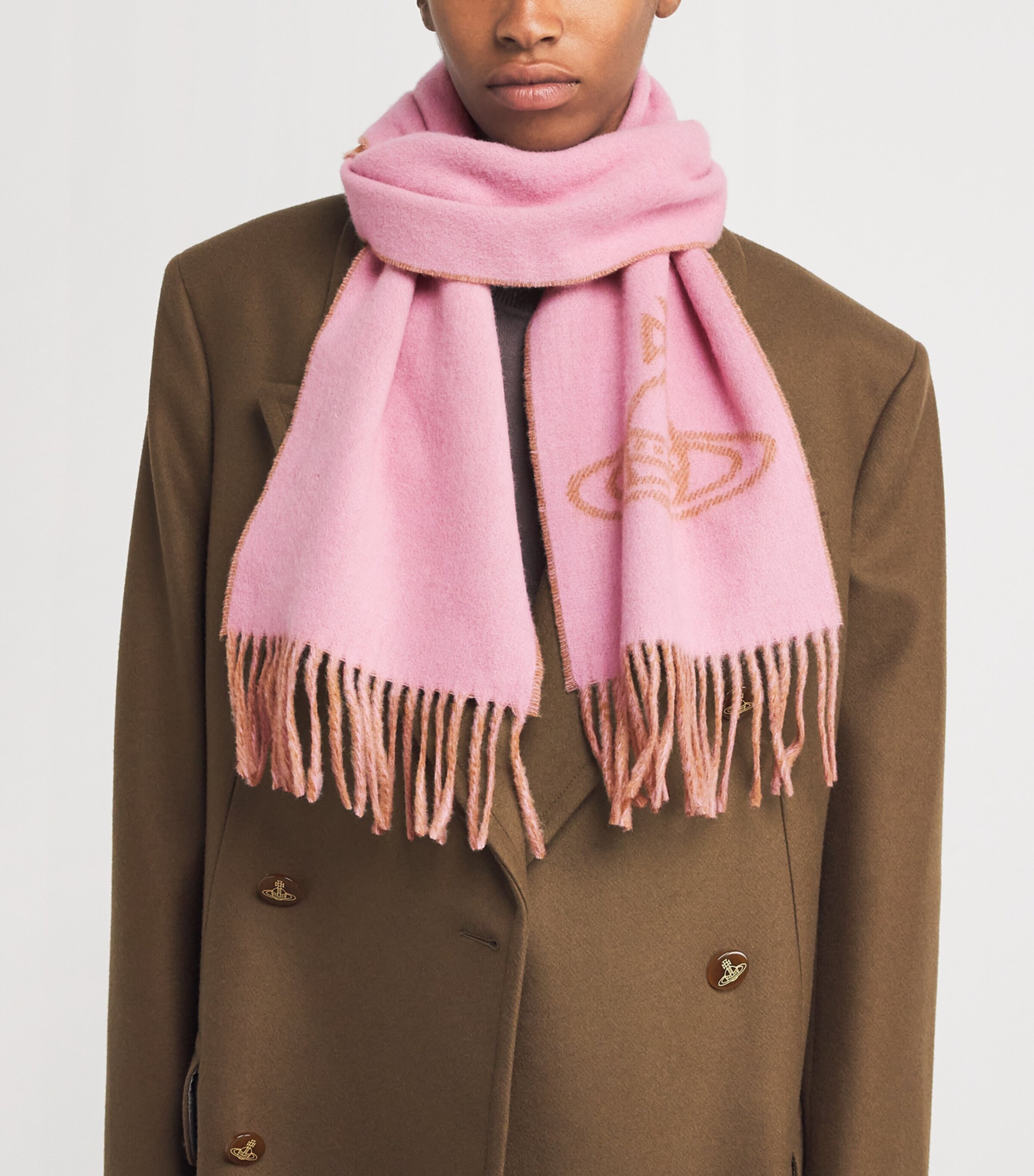 Vivienne Westwood Pink Wool Orb Scarf | Harrods US