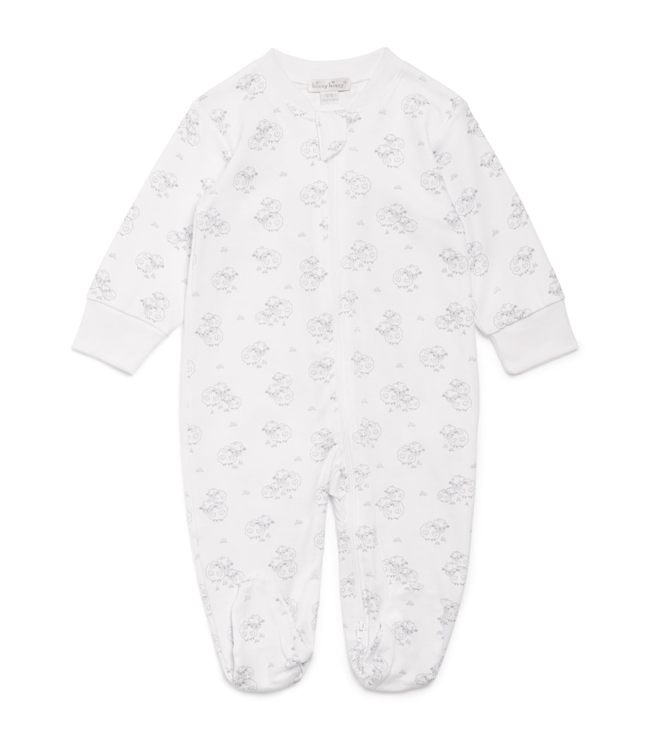 Pima Cotton Sweet Sheep Sleepsuit (Newborn-9 Months) K030SILVER Image 1