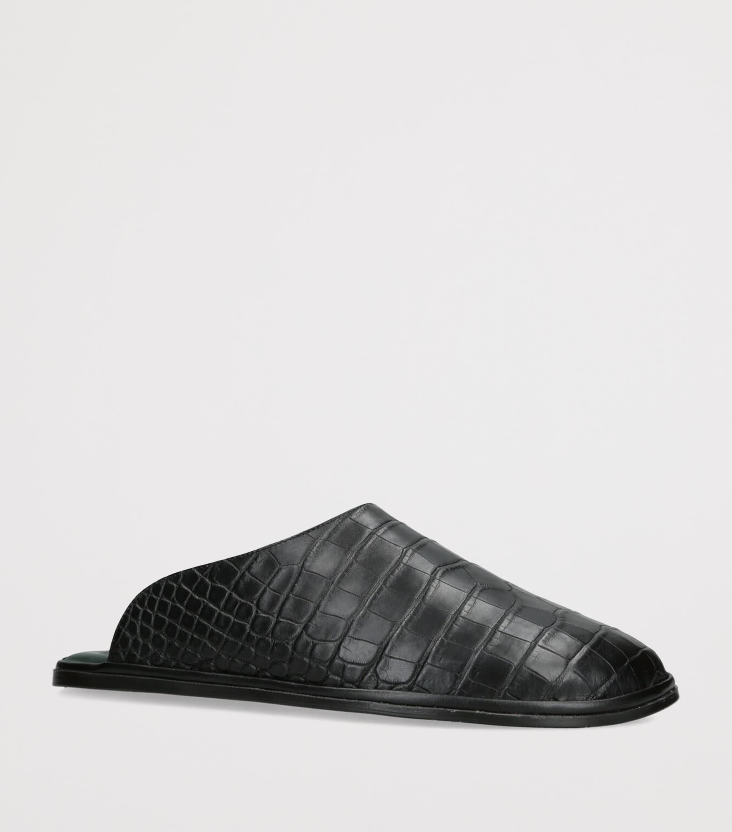 Alligator Leather Mules BLACK Image 3
