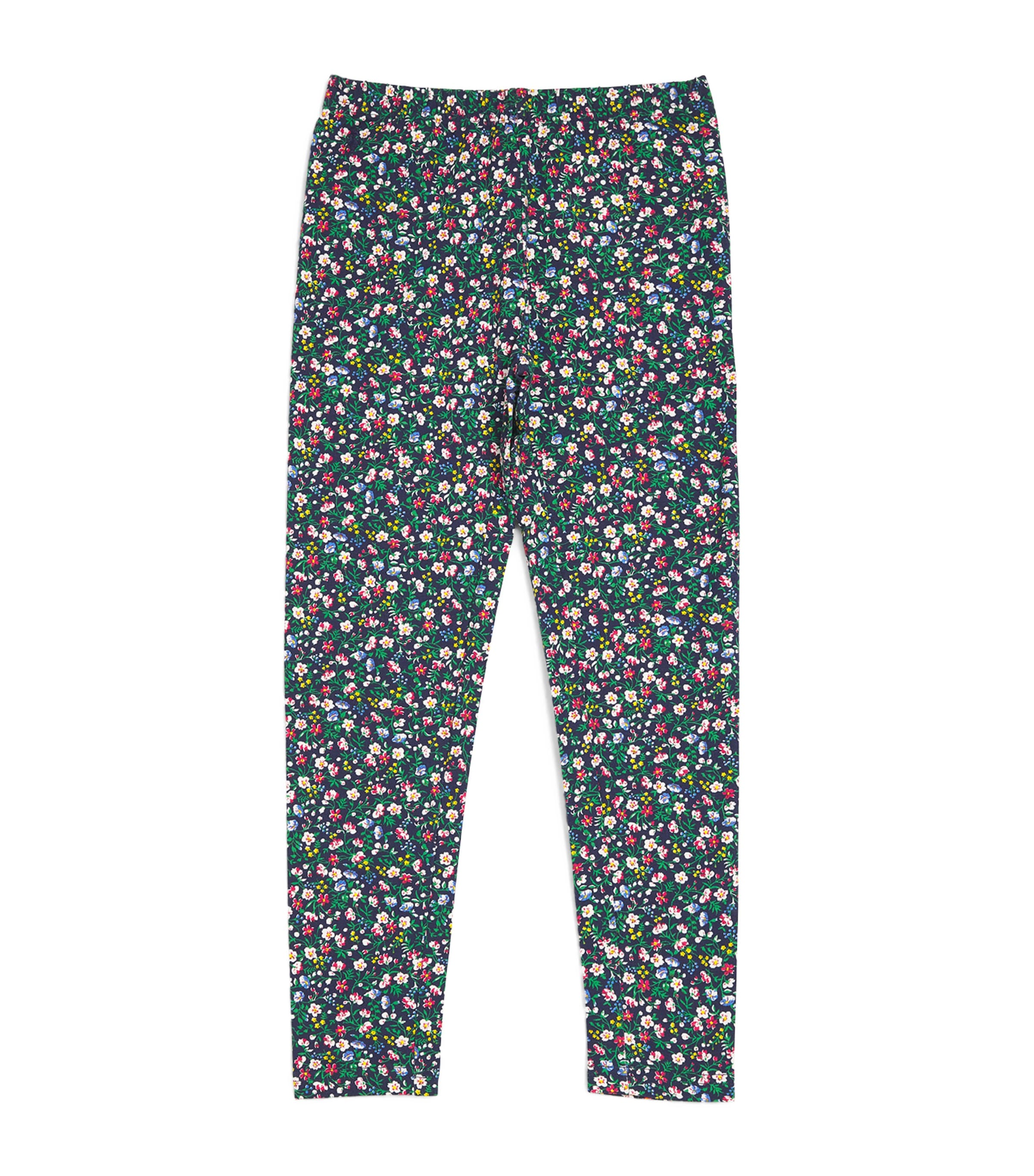 Shop Ralph Lauren Floral Polo Pony Leggings In Navy