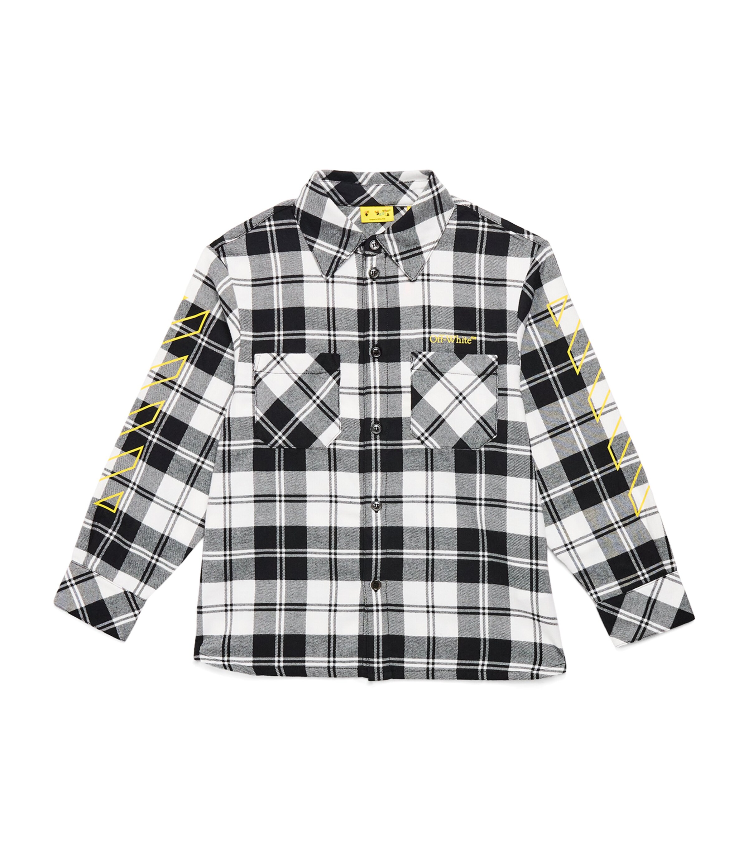 Off-White Kids Cotton Flannel Shirt (4-12 Years) Yellow Image 1