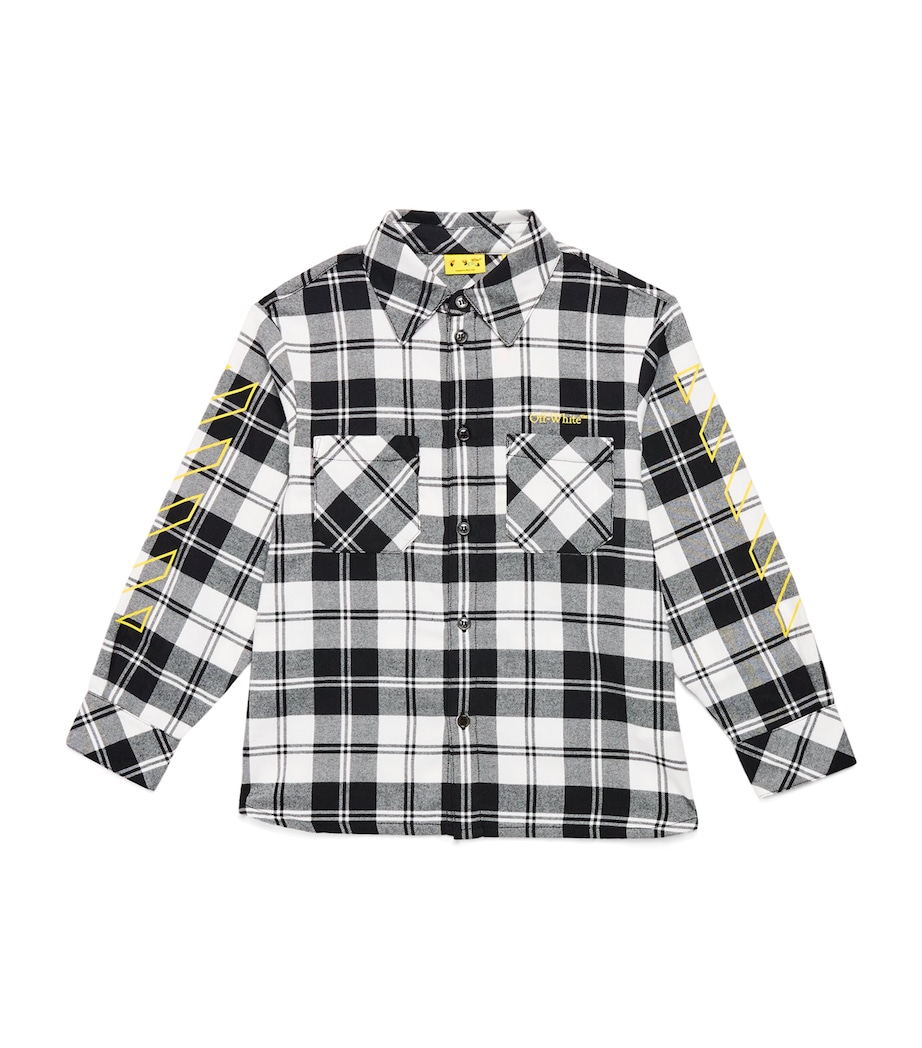 Cotton Flannel Shirt (4-12 Years) 1018BLACK-YELLOW Image 1