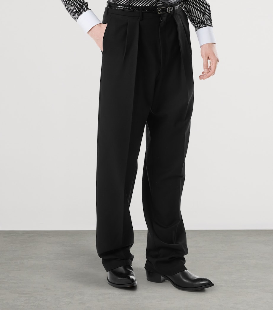 Wool Pleated Trousers NAA Image 3