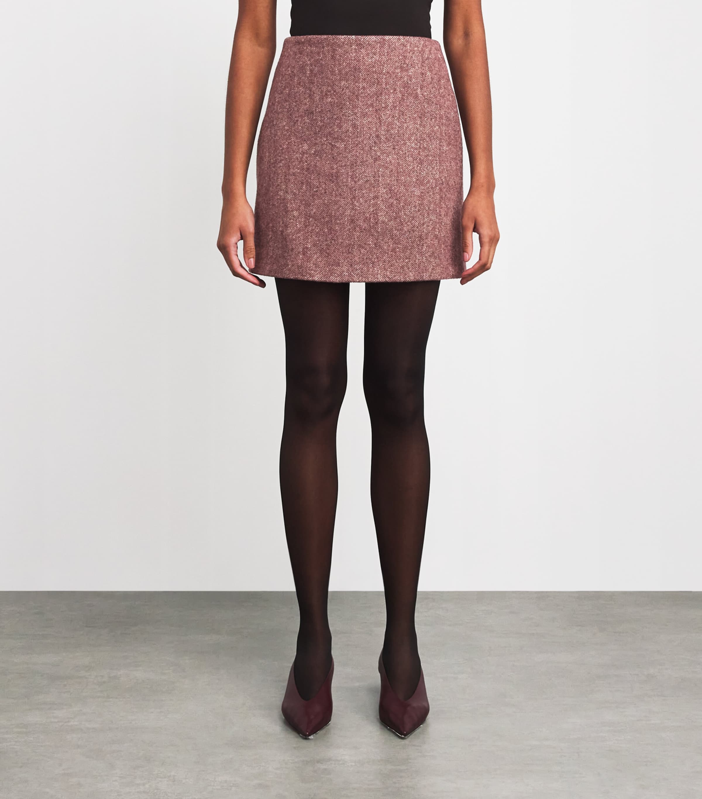 Blazé Milano Womens Virgin Wool Coci Mini Skirt Earth Pink Image 3