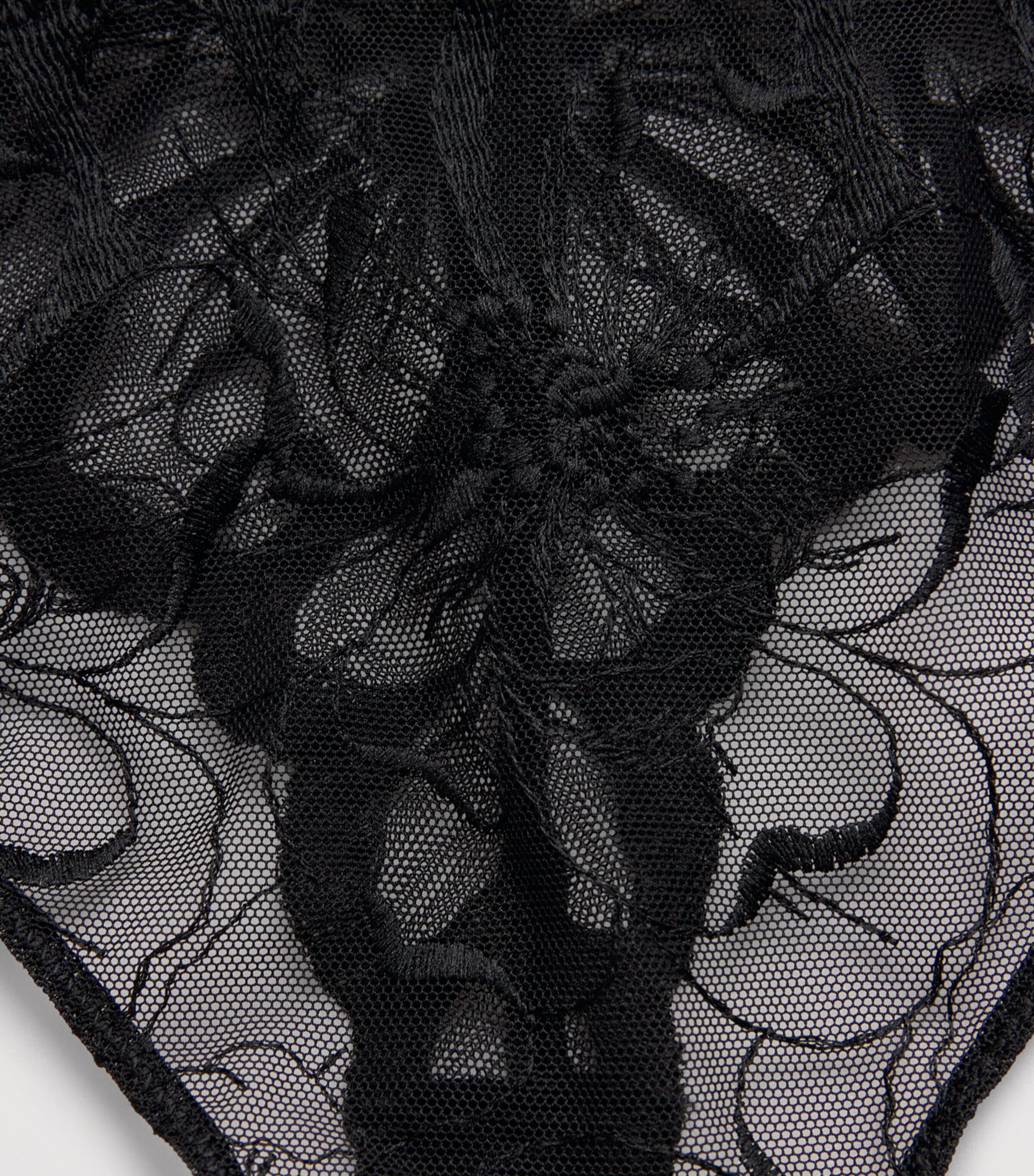 Chantelle Womens Fleurs Tanga Briefs Black Image 4