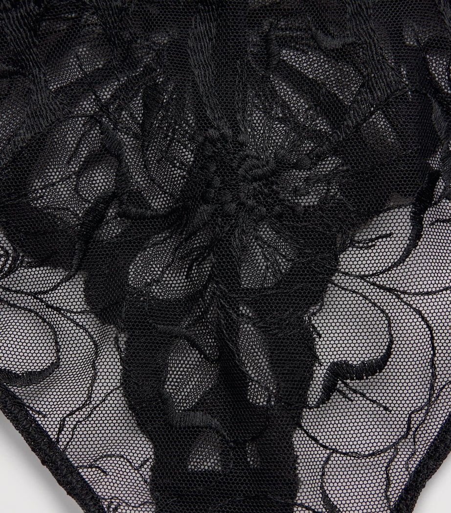Chantelle Womens Fleurs Tanga Briefs Black Image 4