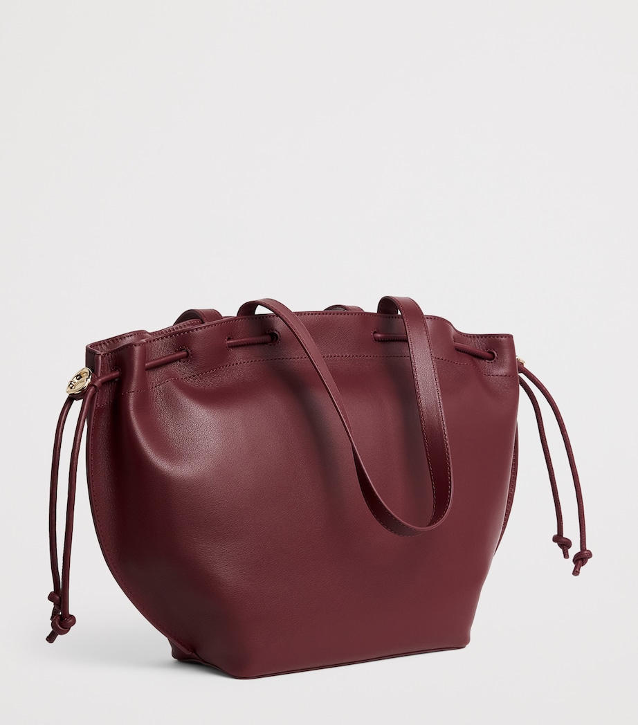Claudie Pierlot Leather Drawstring Tote Bag Cherry Image 3