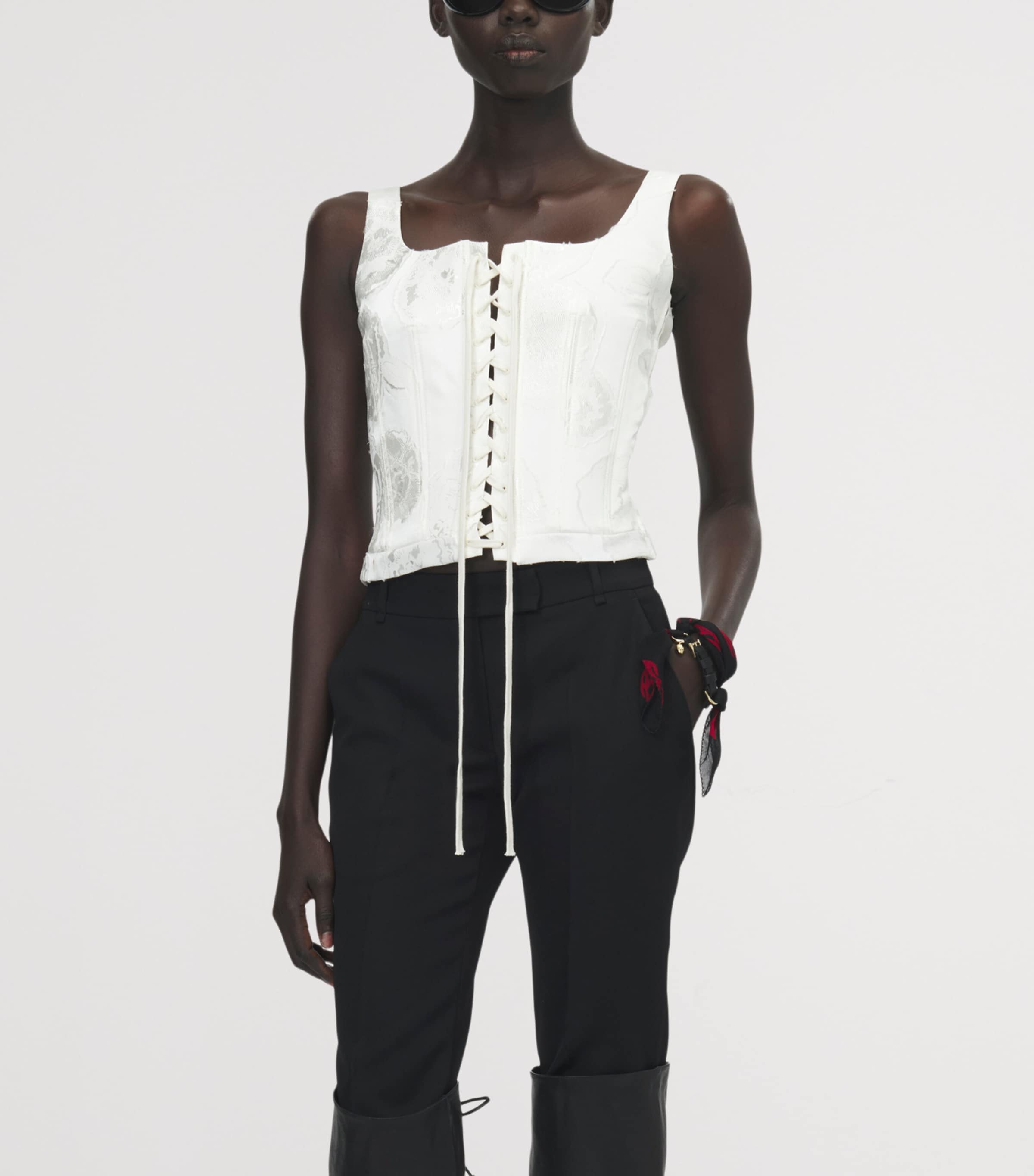 McQueen Womens Fil Coupé Floral Corset Top Image 5