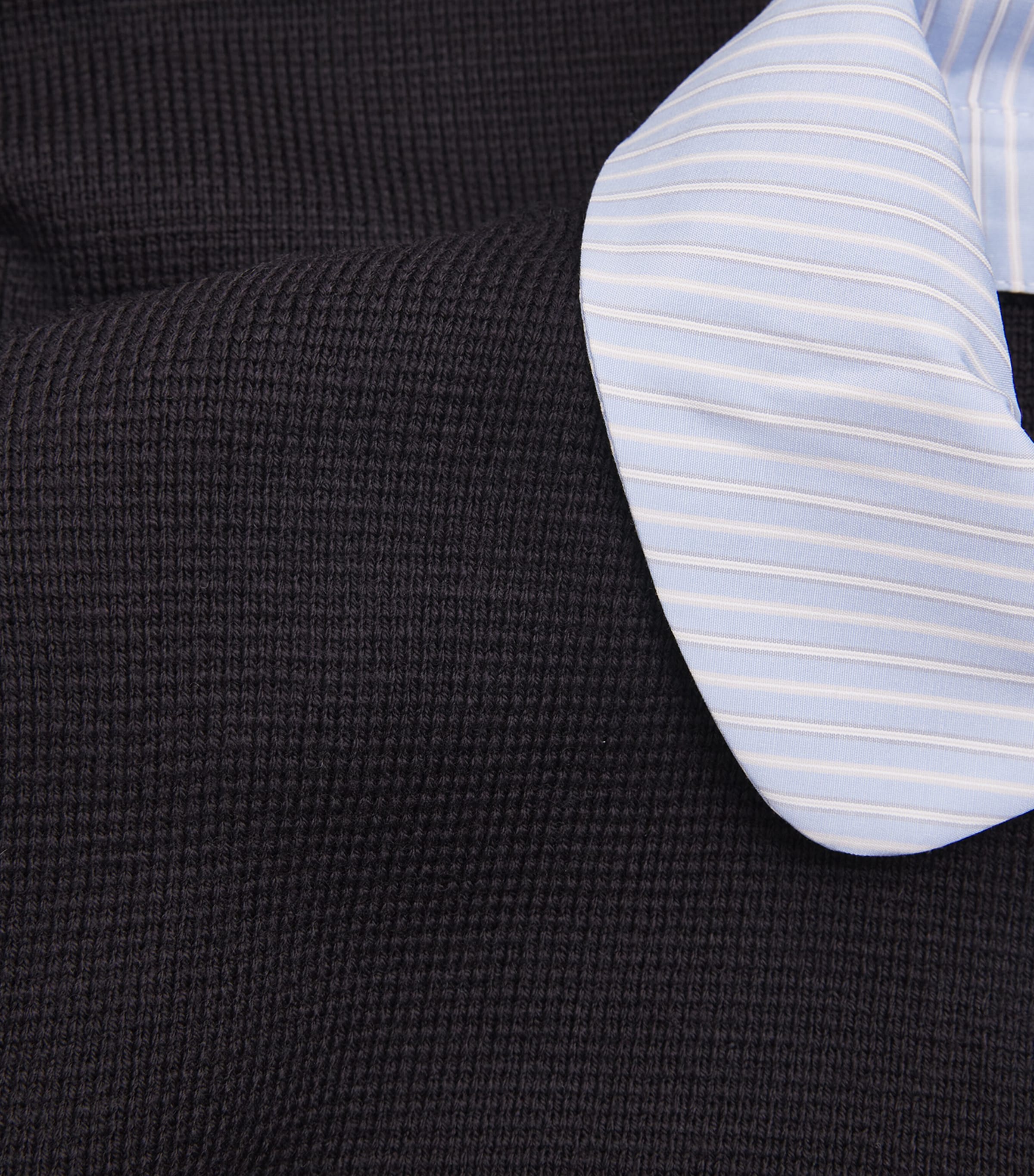 Cropped Collared Knitted Cardigan NAVY Image 5