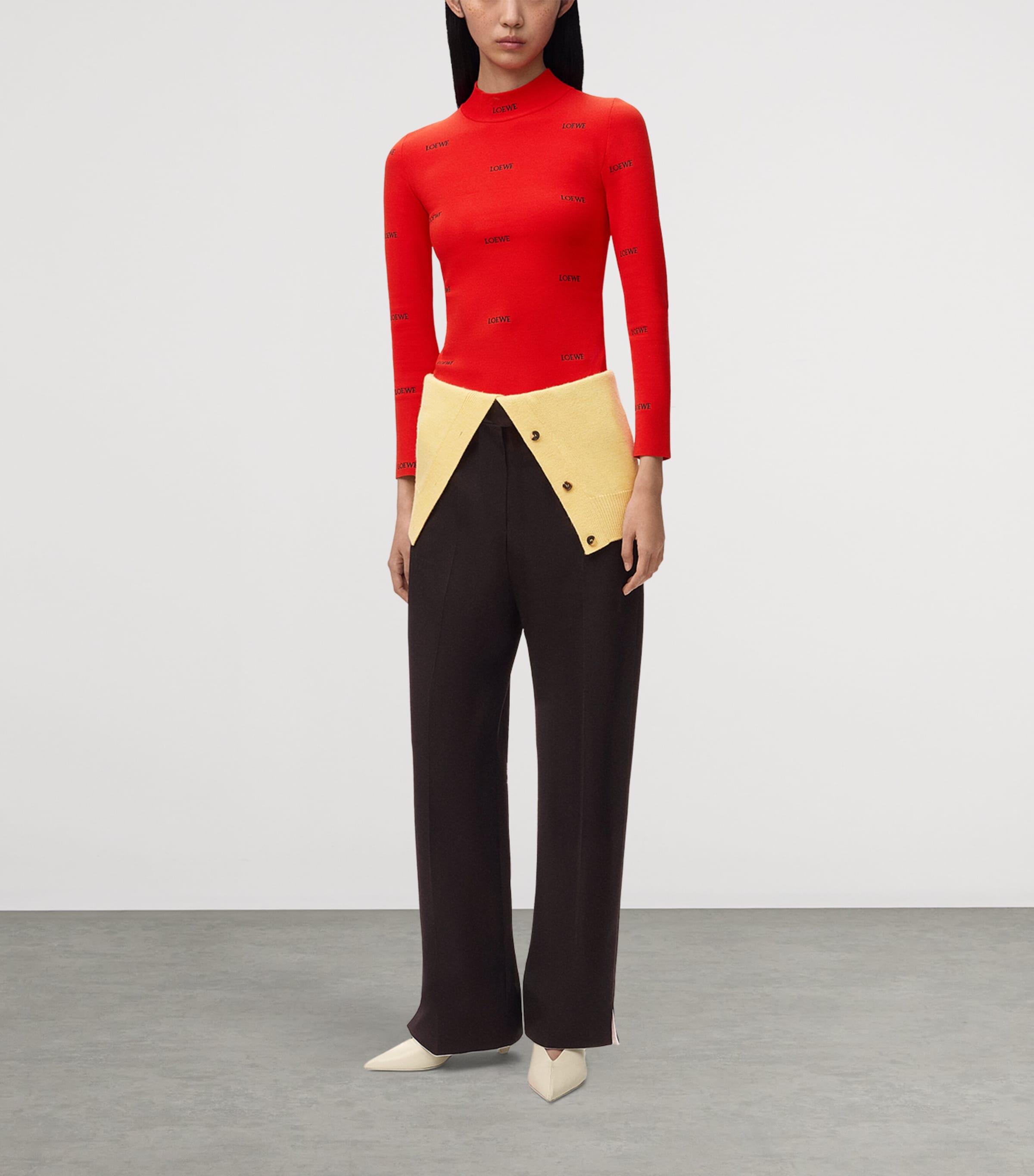 LOEWE Womens All-Over Logo Top Red Image 2