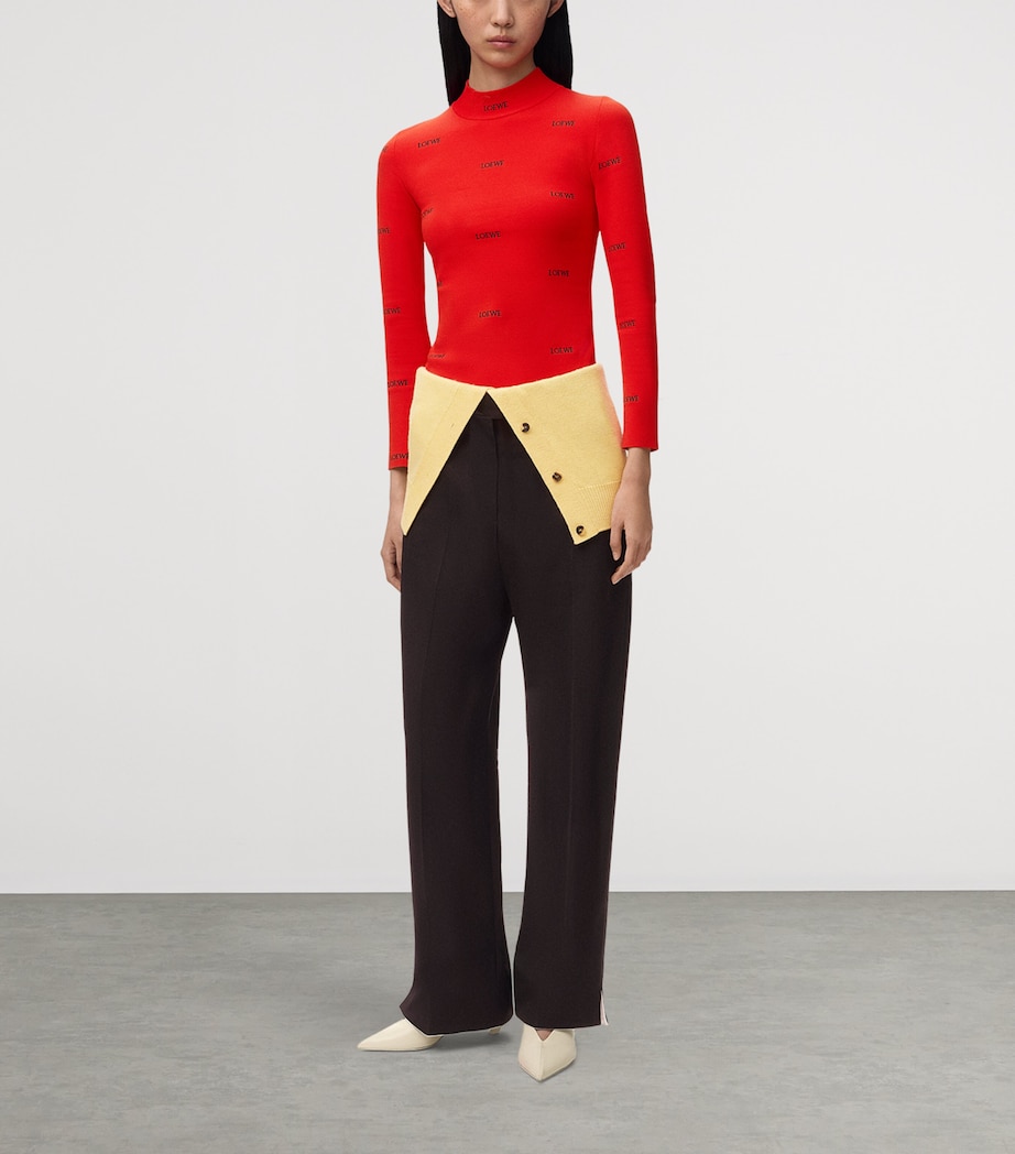 LOEWE Womens All-Over Logo Top Red Image 2