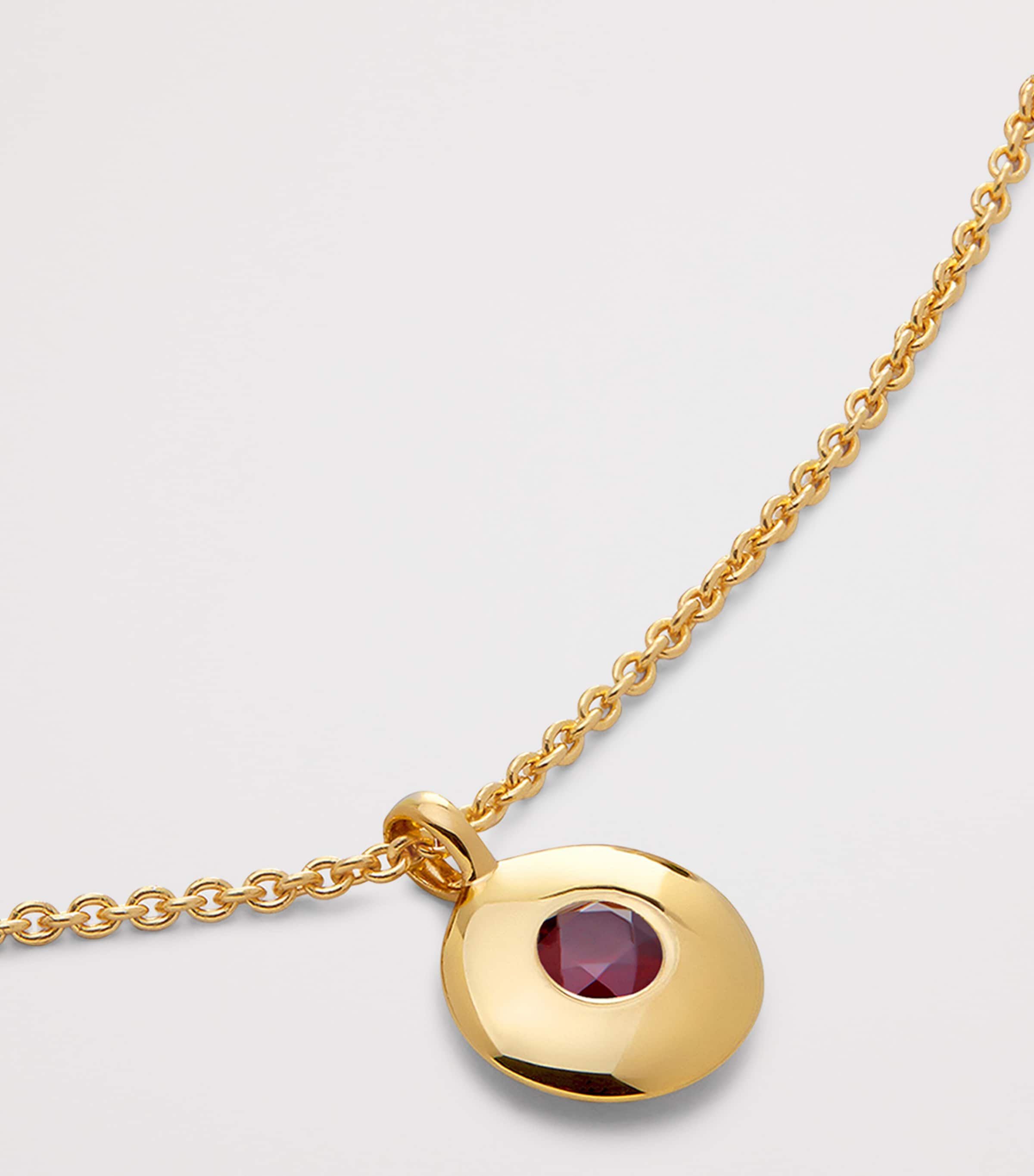 Monica Vinader Gold Vermeil and Ruby January Birthstone Necklace Gold Vermeil Image 3