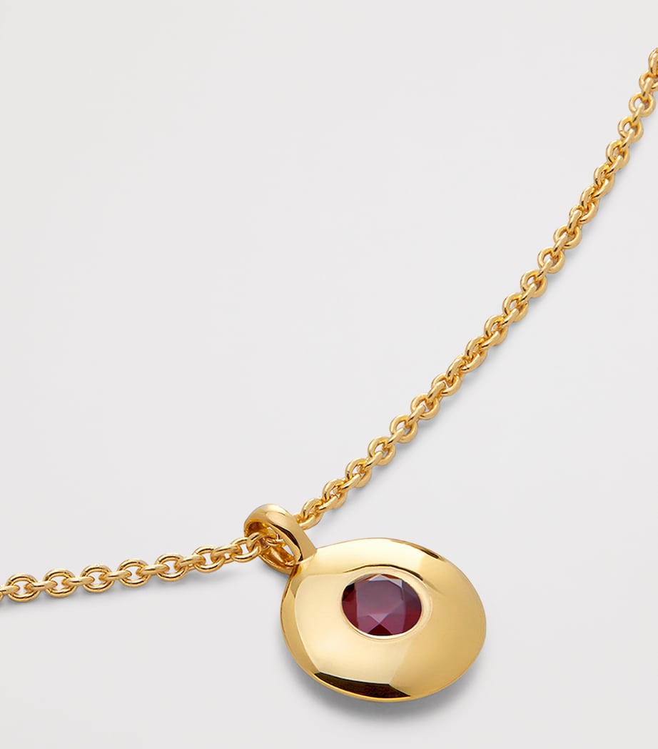 Monica Vinader Gold Vermeil and Ruby January Birthstone Necklace Gold Vermeil Image 3