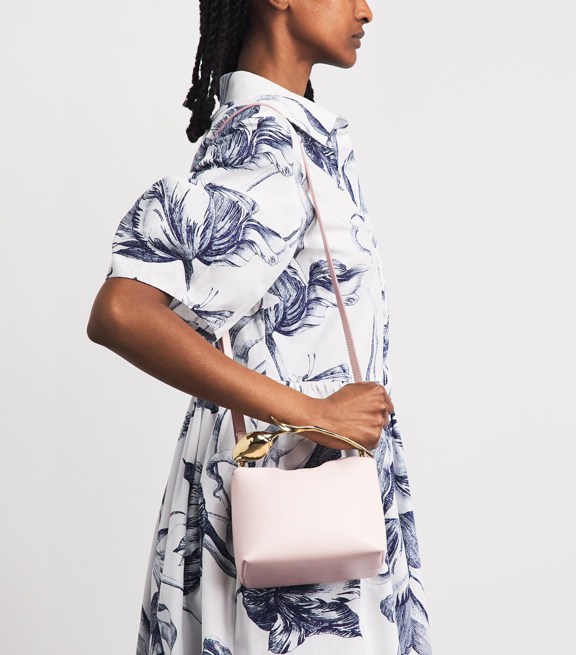 Erdem Mini Leather Bloom Top-Handle Bag Blush Image 4