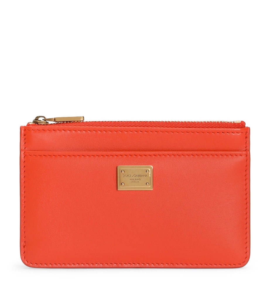 Dolce&Gabbana Leather Zip Card Holder Orange Image 1