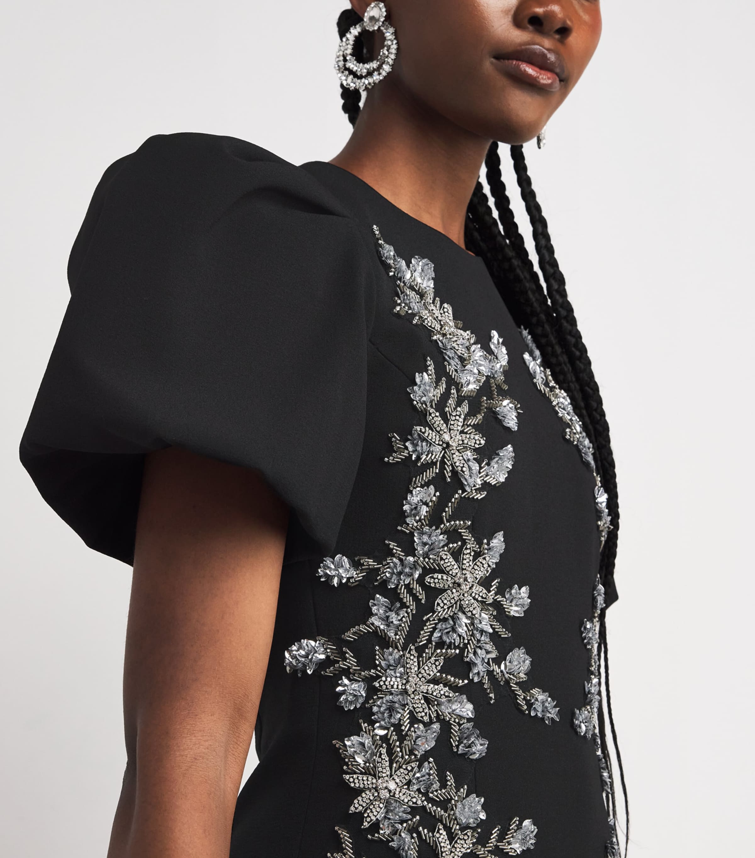 Zephyr Puff-Sleeve Gown BLACK Image 4