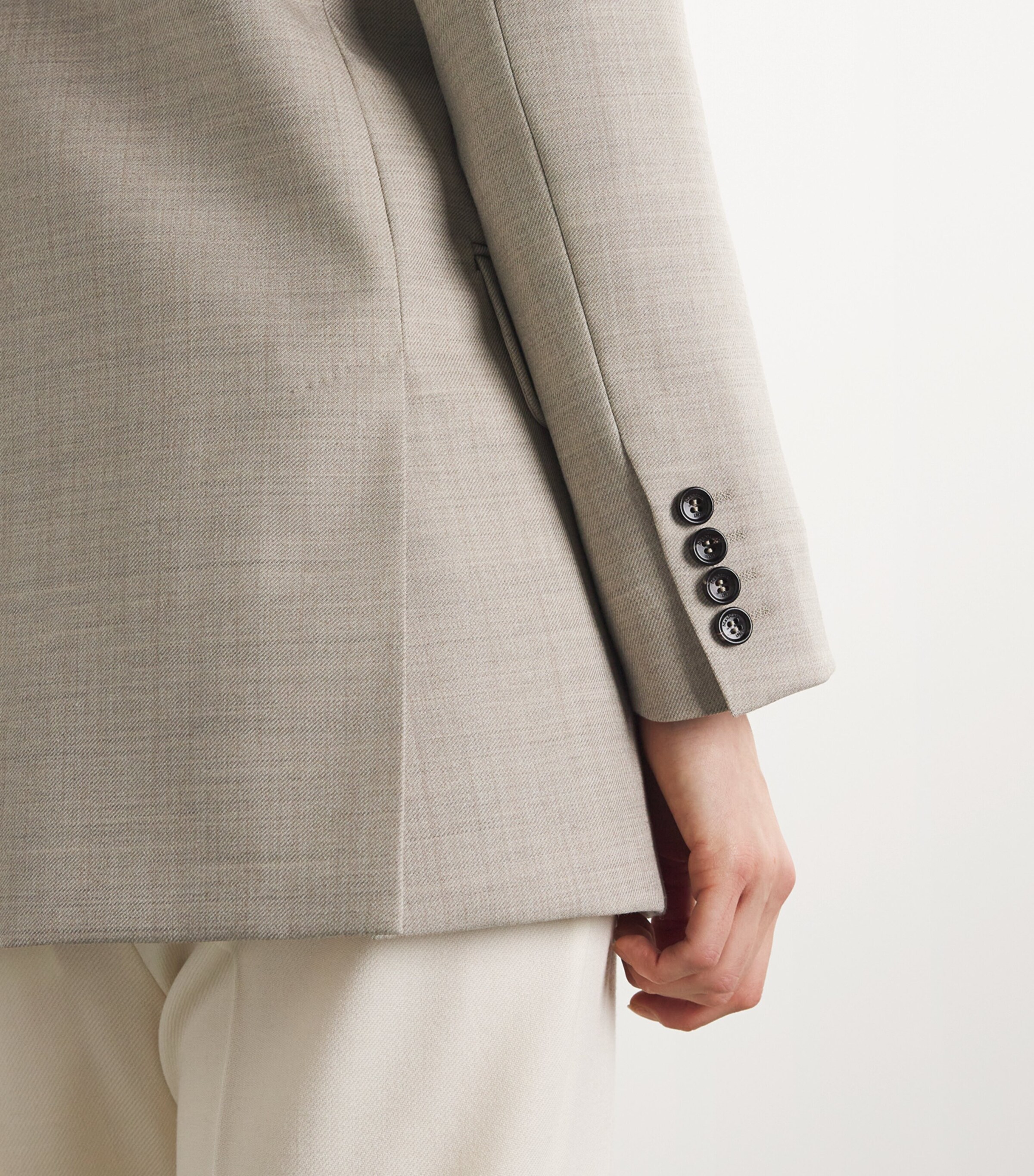 Wool Single-Breasted Blazer BEIGE Image 6