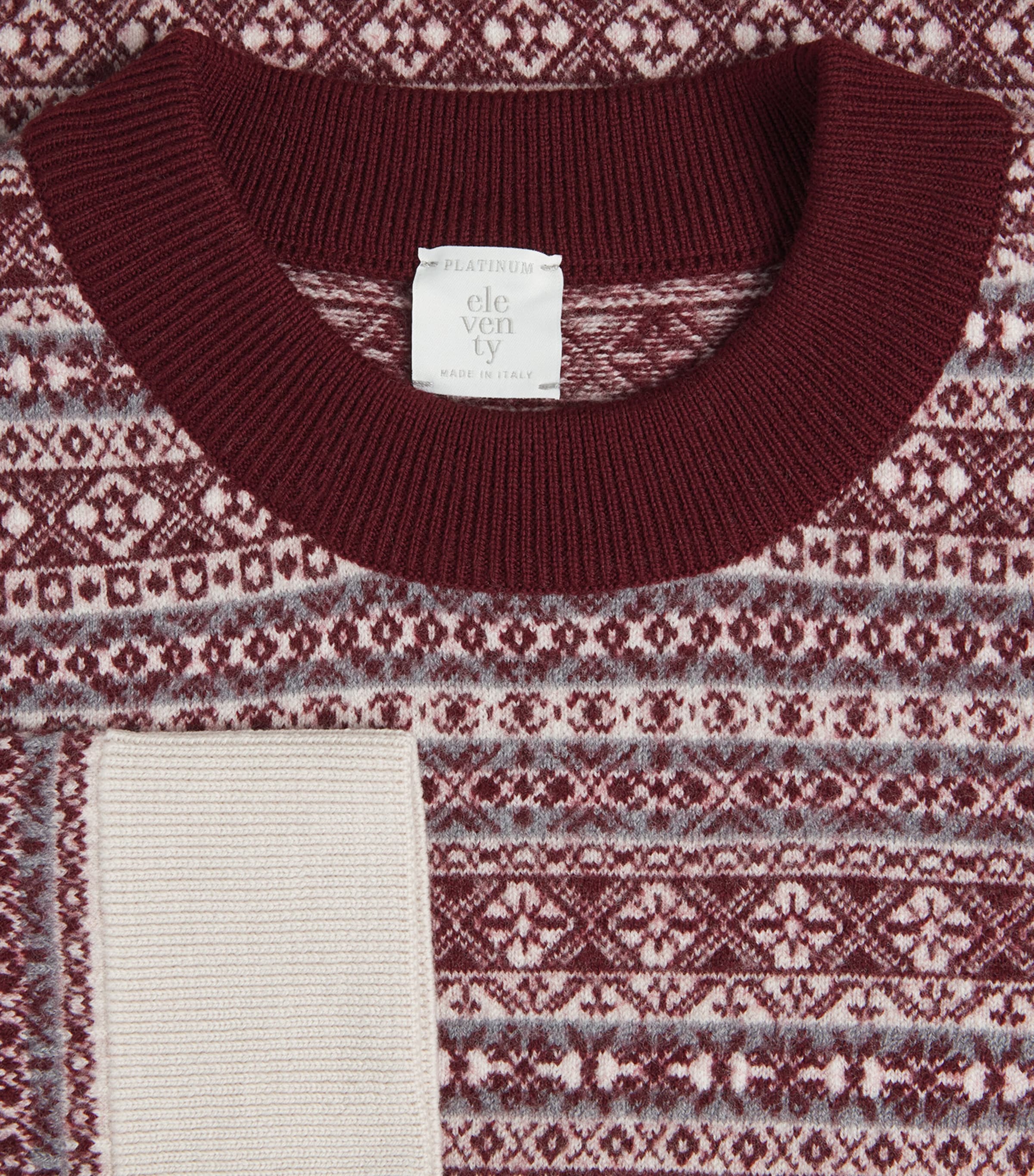 Wool Fair Isle Sweater BIANCO, SABBIA E GRI Image 5