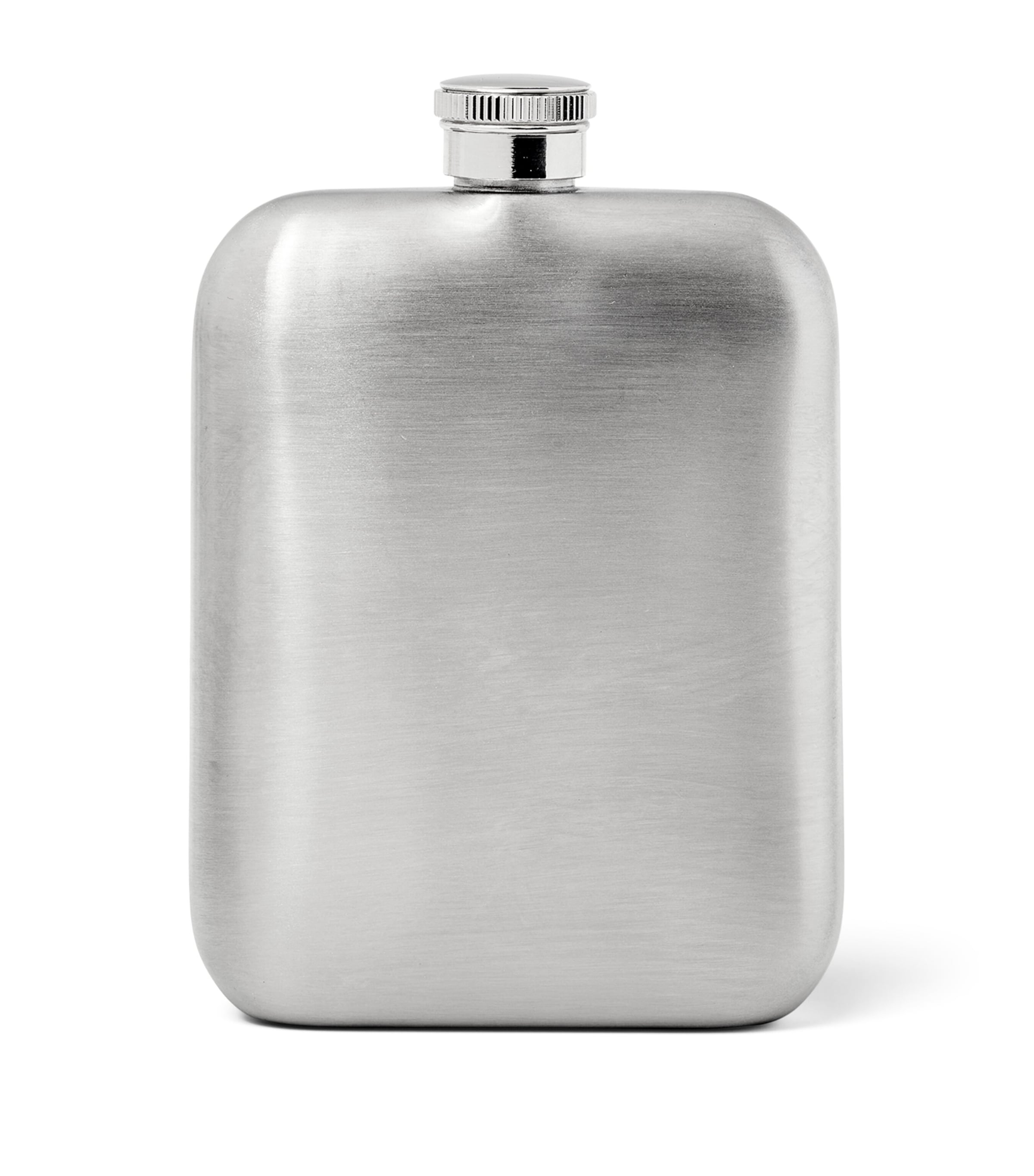 Aspinal Of London Stainless Steel and Leather Hip Flask Cardinalred Image 3