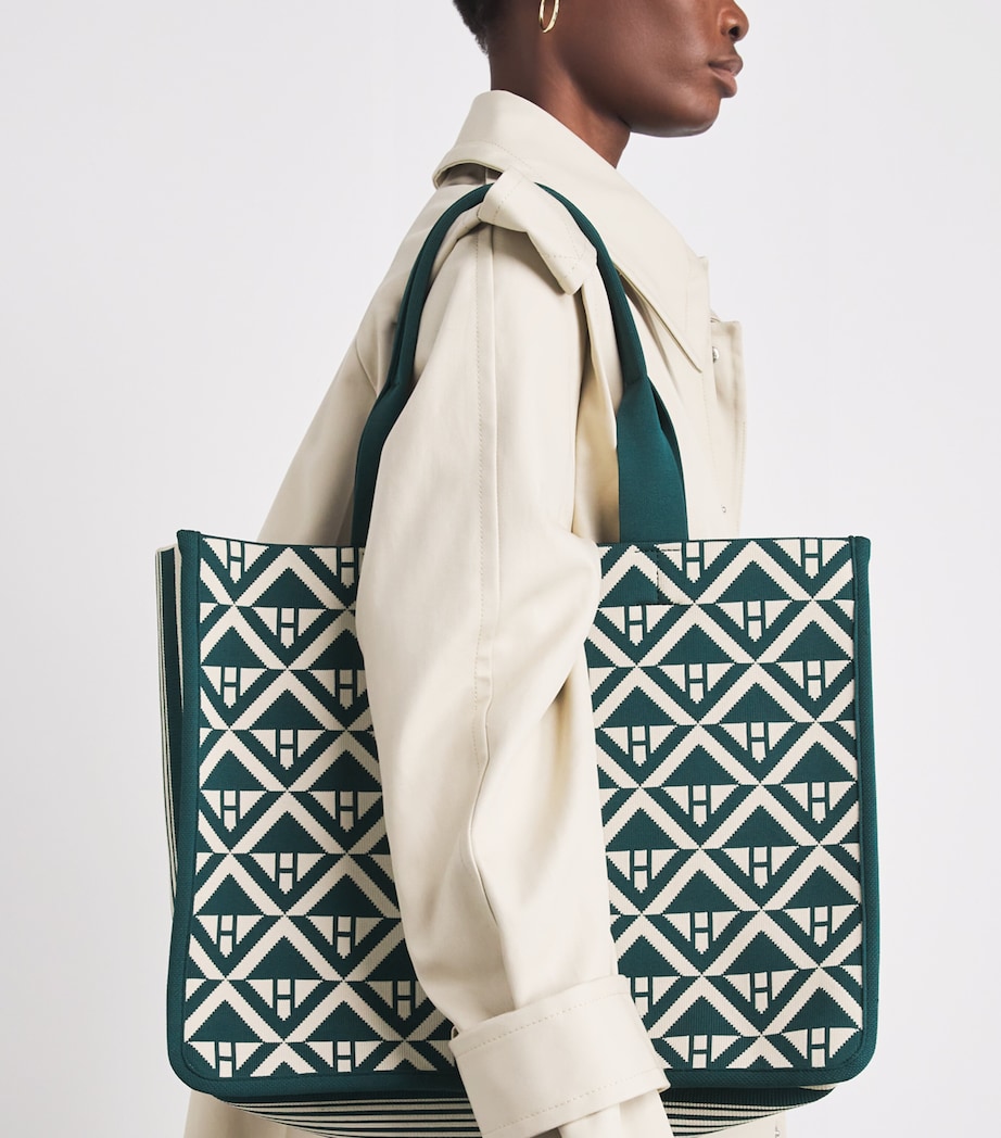 Harrods Medium Geometric Tote Bag Harrods Green Image 4