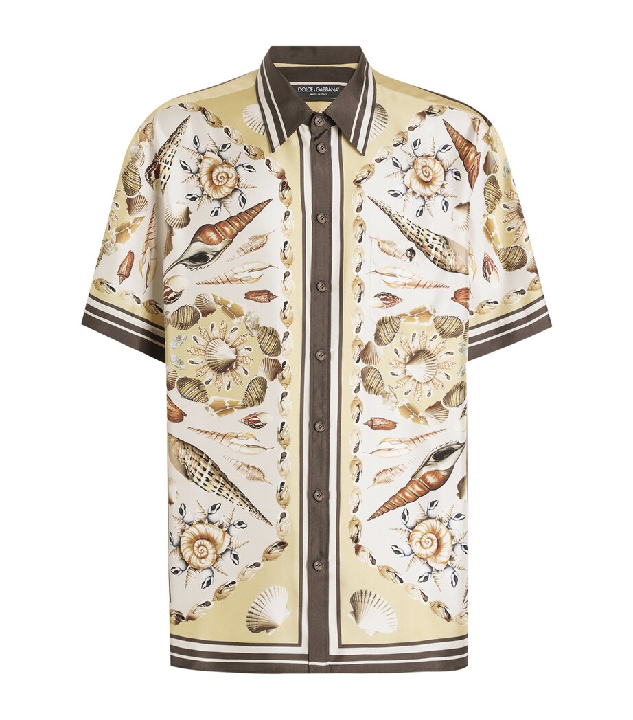 Dolce&Gabbana Mens Silk Twill Printed Shirt Conchigli Image 1