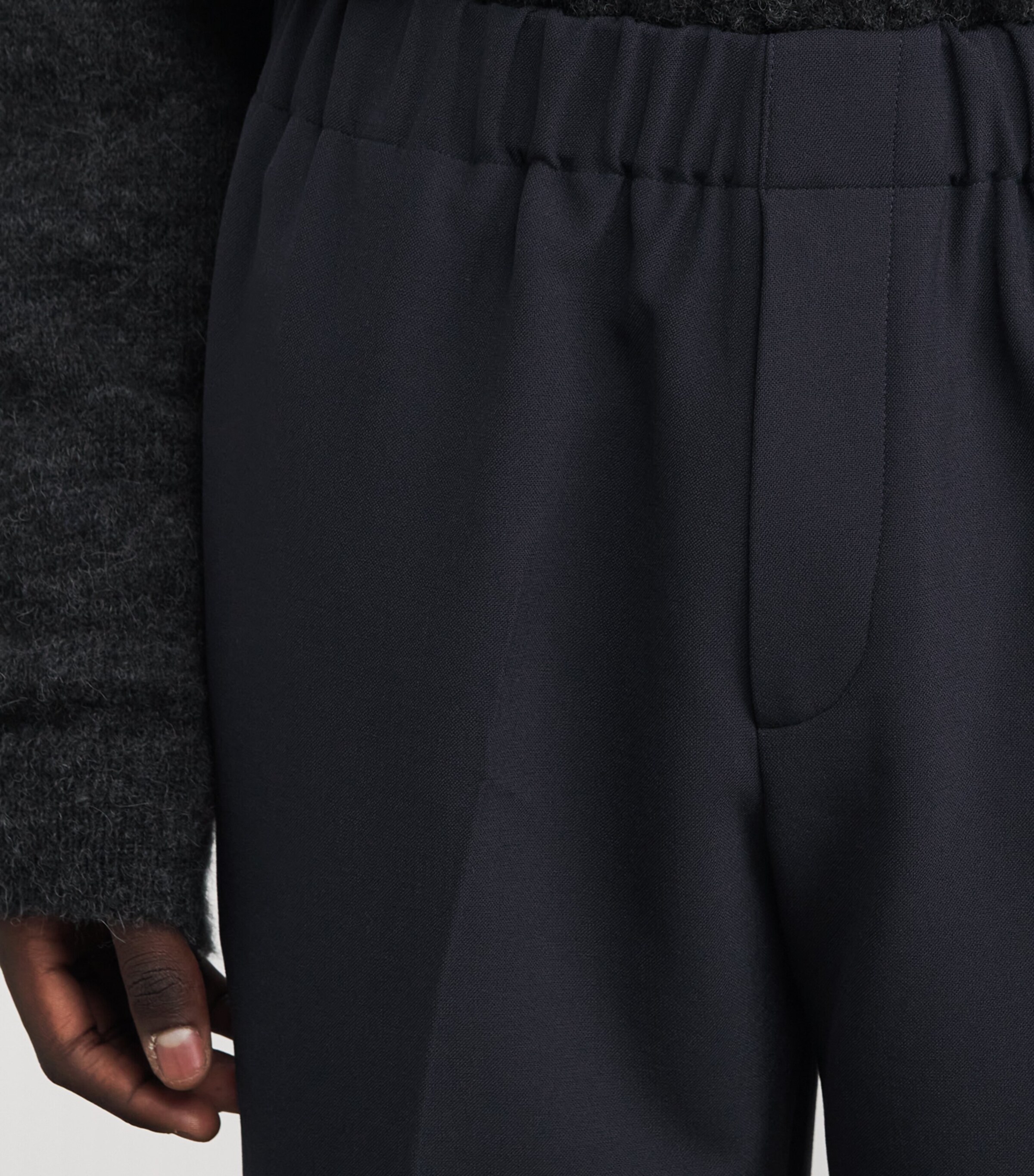 Wide-Leg Tailored Trousers NAVY BLUE Image 6