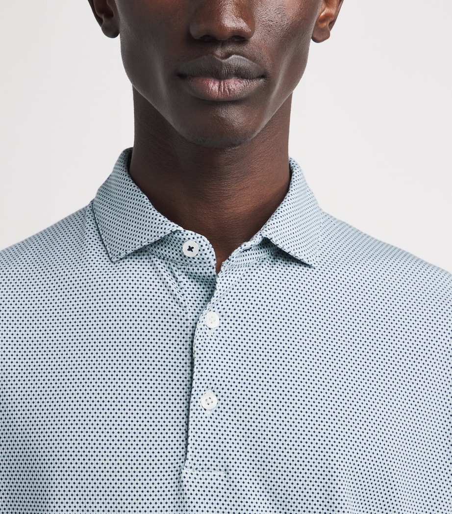 KJUS Mens Pima Cotton Printed Hollow Polo Shirt Rvbk / Whit Image 3