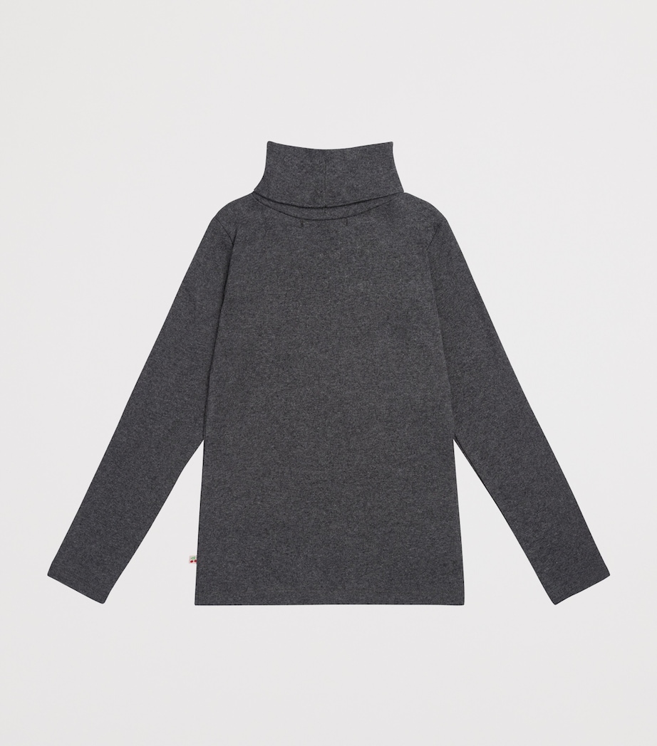 Bonpoint Organic Cotton Rollneck Sweater (10-12 Years) Gris Chine F. Image 2