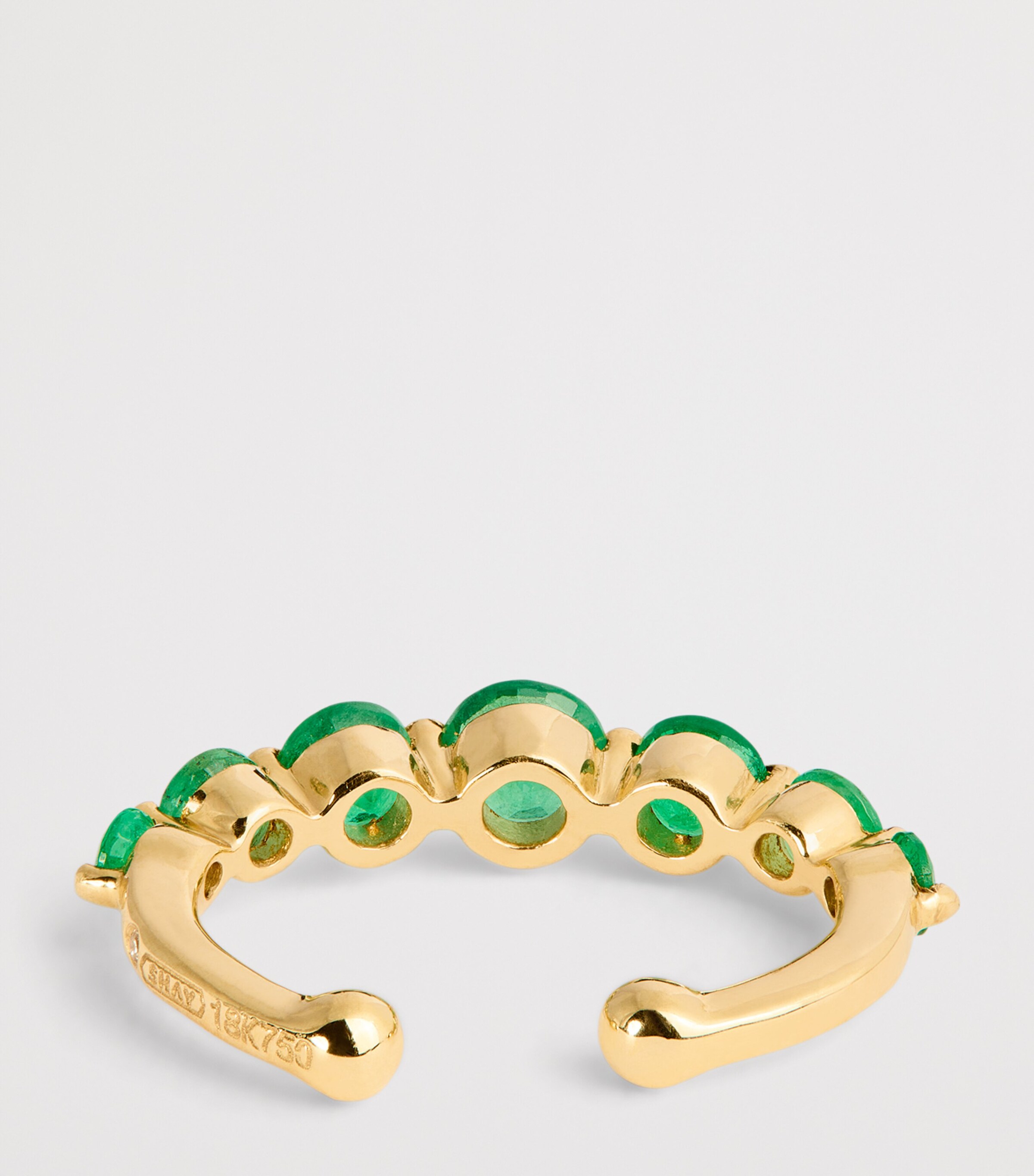SHAY Yellow Gold and Emerald Ear Cuff Yellow Gold Image 3