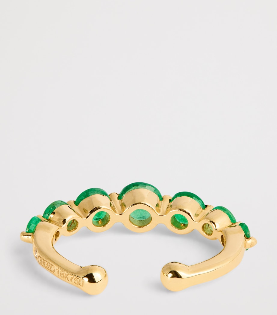 SHAY Yellow Gold and Emerald Ear Cuff Yellow Gold Image 3