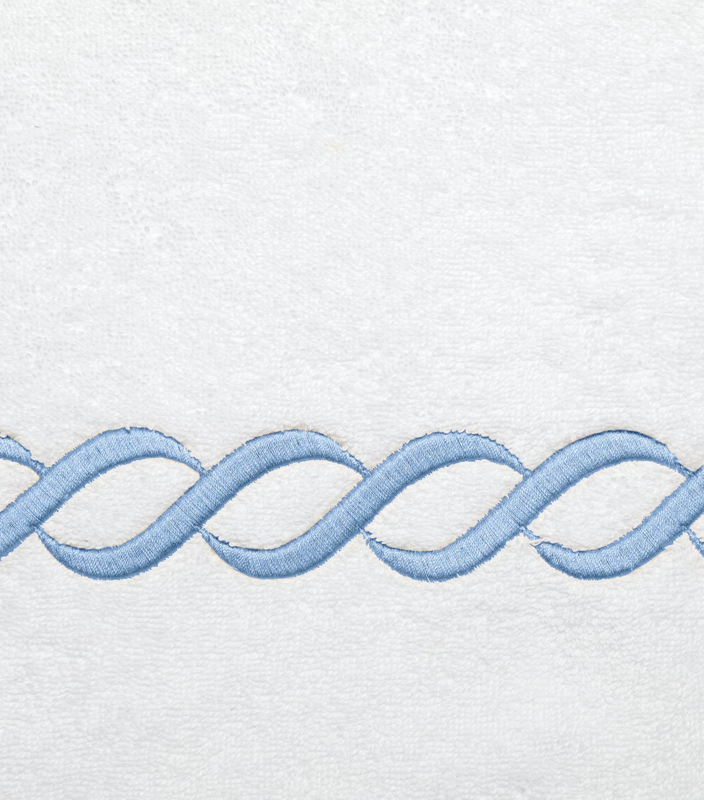 Cotton Treccia Bathrobe (Small) WHT/MEDIUM BLUE Image 2